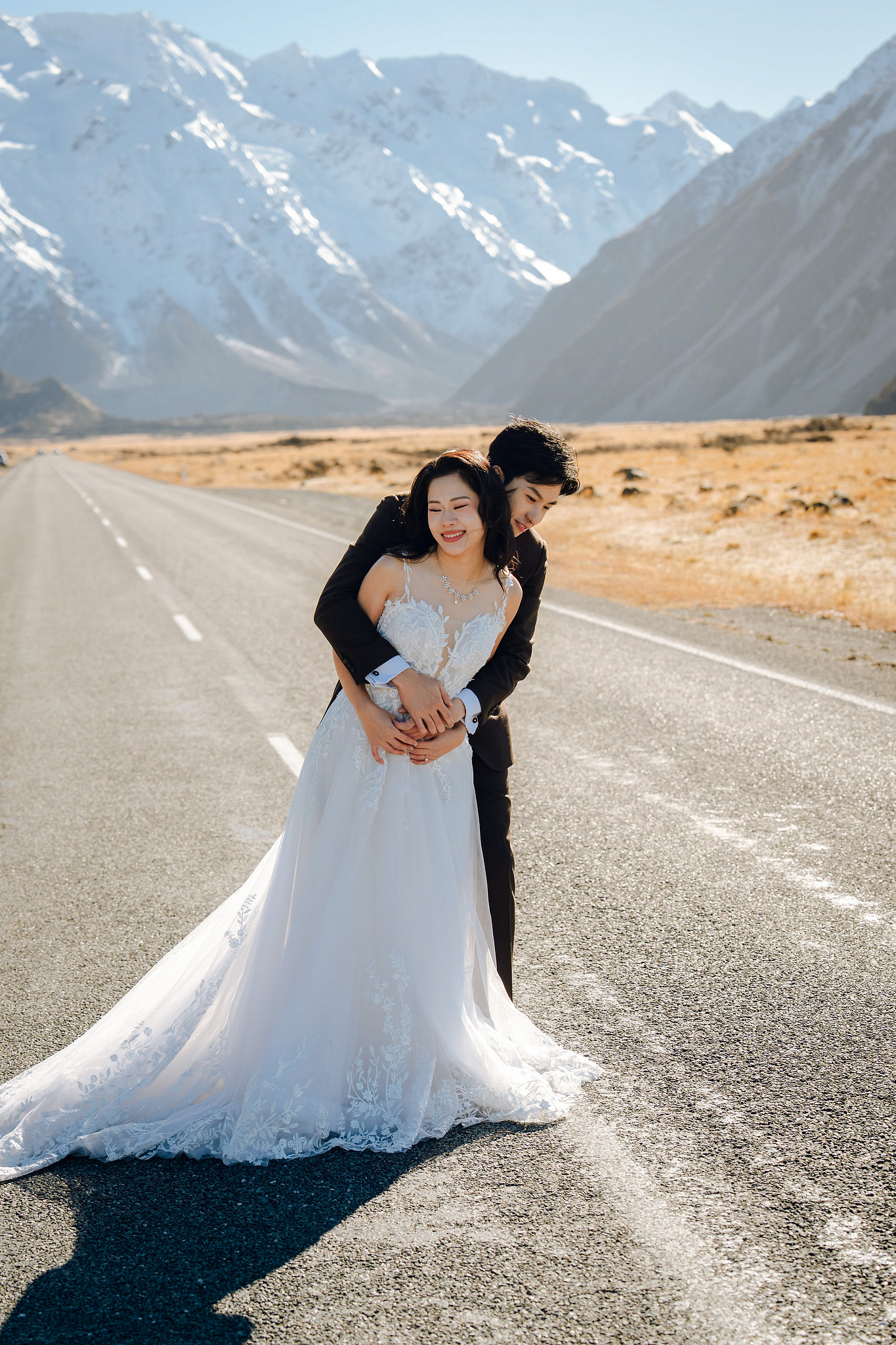 New Zealand Pre-Wedding Photoshoot | Lake Wakatipu & Cecil Peak, Glacier & Mount Cook National Park at Mount Cook National Park pre-wedding photo