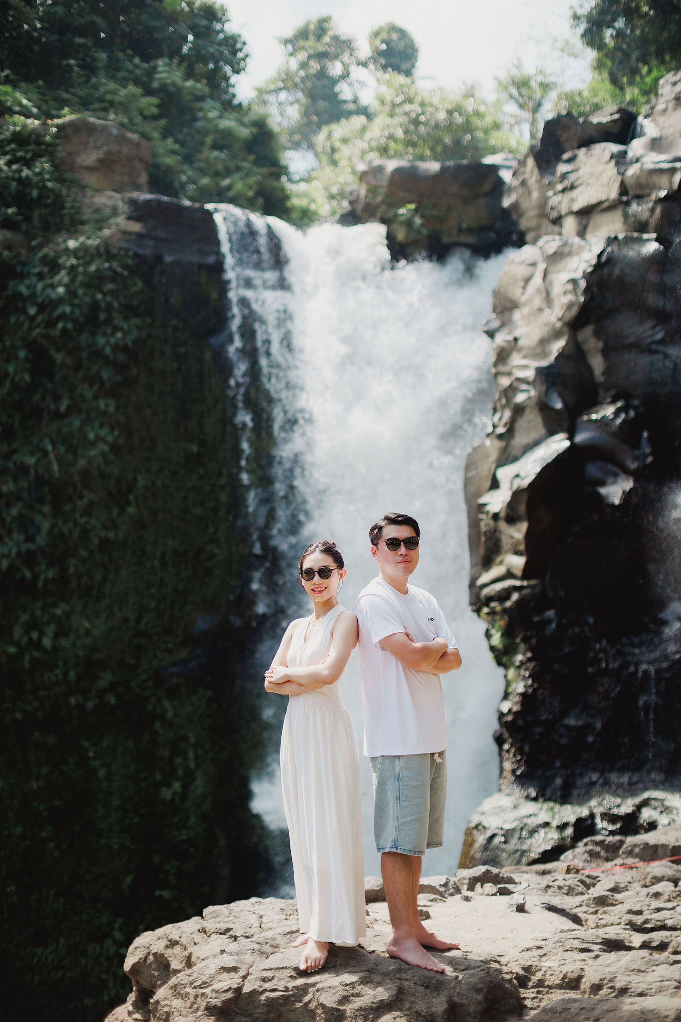 Bali Pre-Wedding Photoshoot | Mt. Batur Lava Fields, Blangsinga Waterfall & Balangan Beach at Blangsinga Waterfall pre-wedding photo