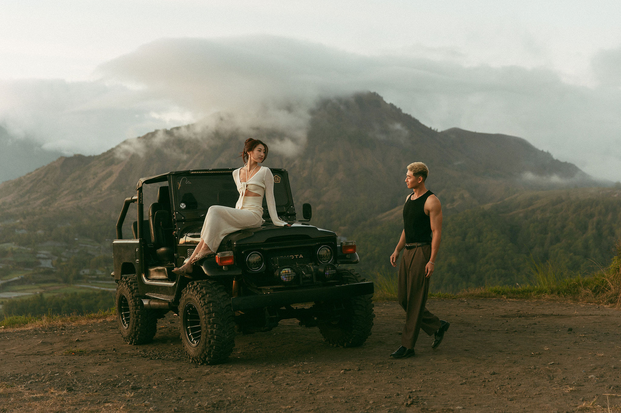 Bali Pre-Wedding Photoshoot | Mt. Batur Pinggan Village, Gelato Diner & Black Sand Beach at Mt. Batur - Pinggan Village   pre-wedding photo