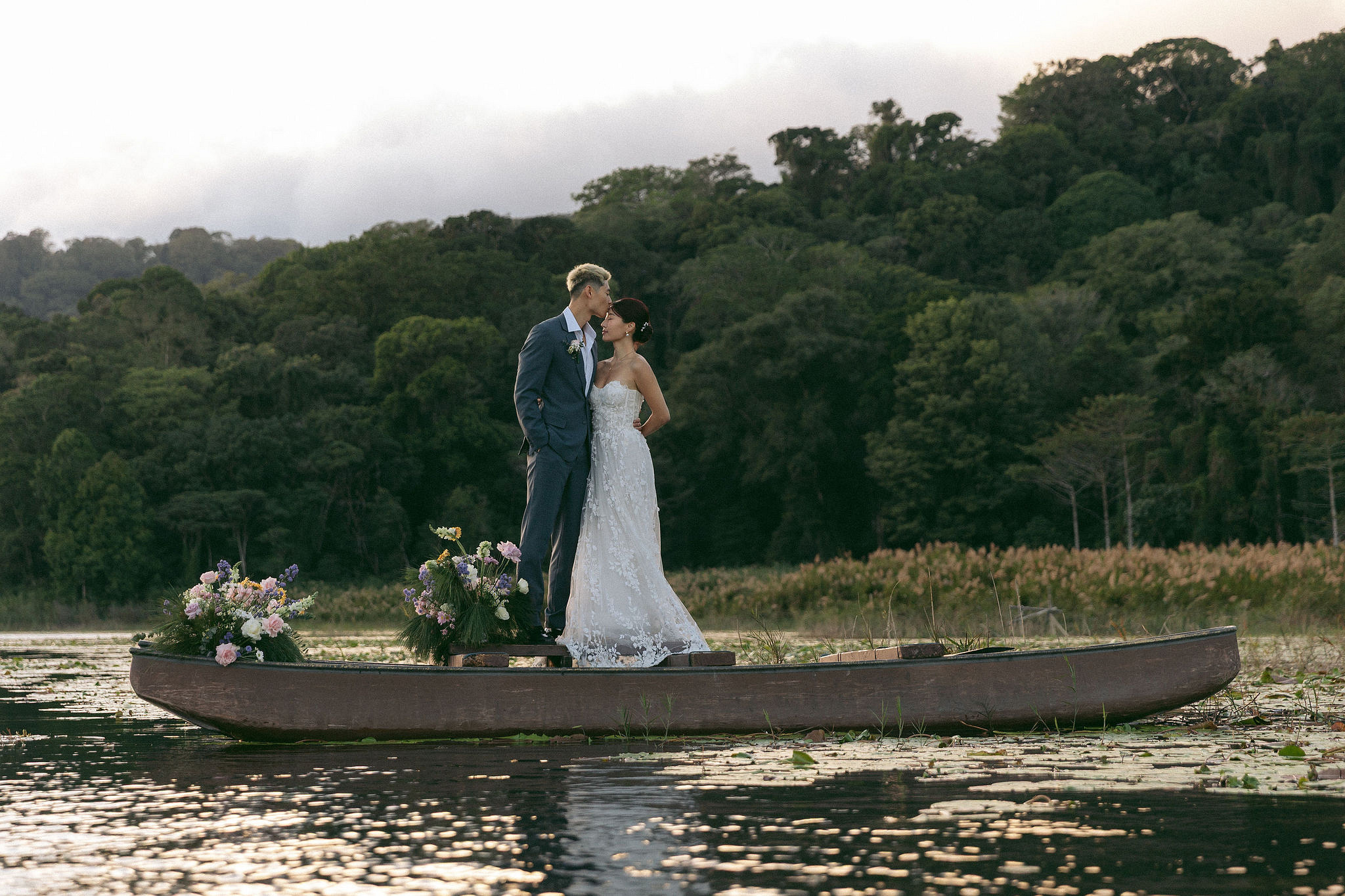 Bali Pre-Wedding Photoshoot | Lake Tamblingan, Kebun Raya Botanic Gardens & Blangsinga Waterfall at Lake Tamblingan pre-wedding photo