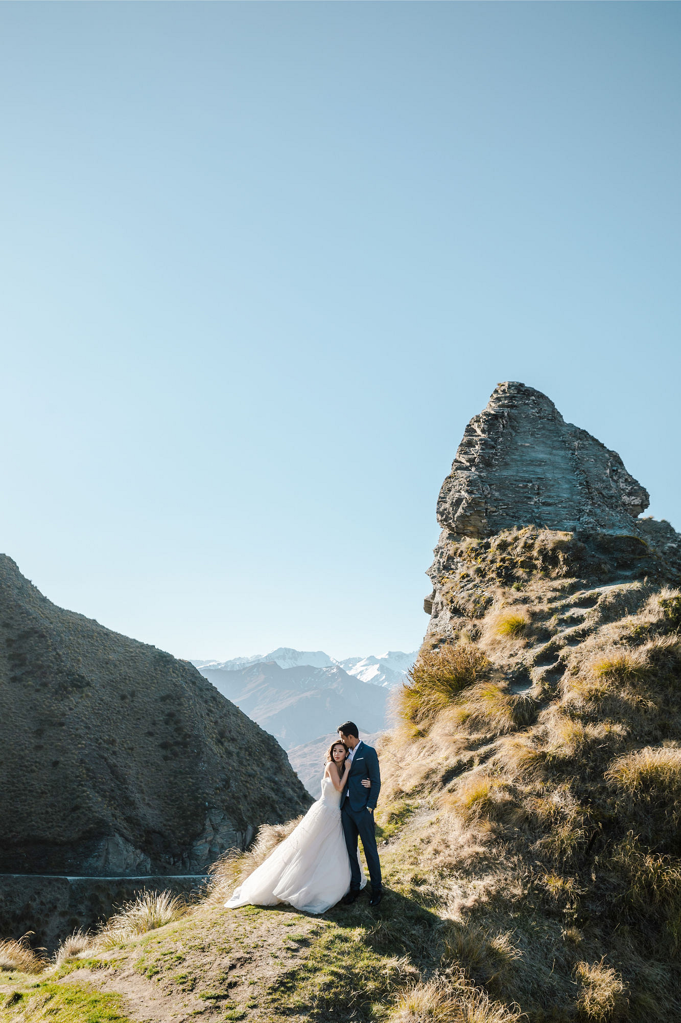 Kryz Uy And Slater Pre Wedding Photoshoot At Roy's Peak, Alpaca Farm And Arrowtown at Skippers Canyon pre-wedding photo