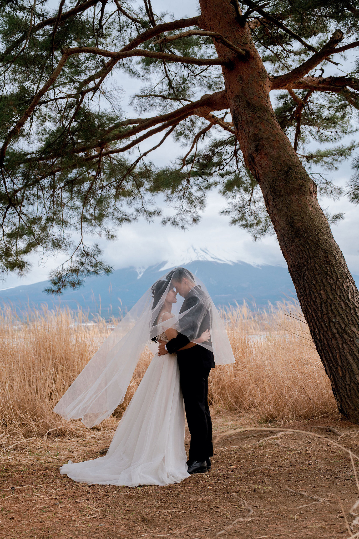 Tokyo & Mt Fuji Pre-Wedding Photoshoot | Senso-Ji Temple, Tokyo Park & Lake Kawaguchiko at Lake Kawaguchiko pre-wedding photo