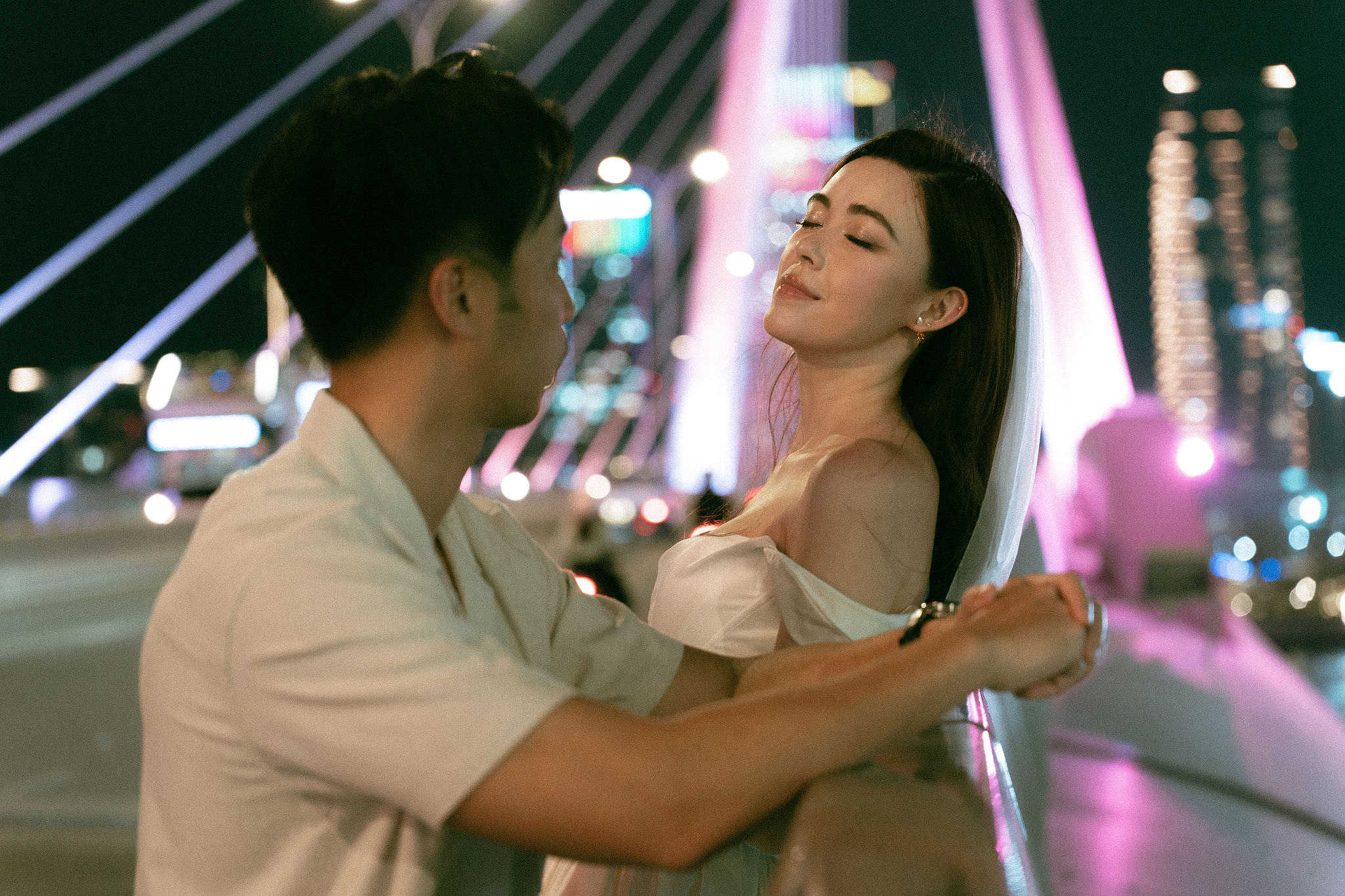 Ho Chi Minh Vietnam Pre-Wedding Photoshoot | European Film Studio, Market Streets & Saigon Bridge at Saigon Bridge pre-wedding photo