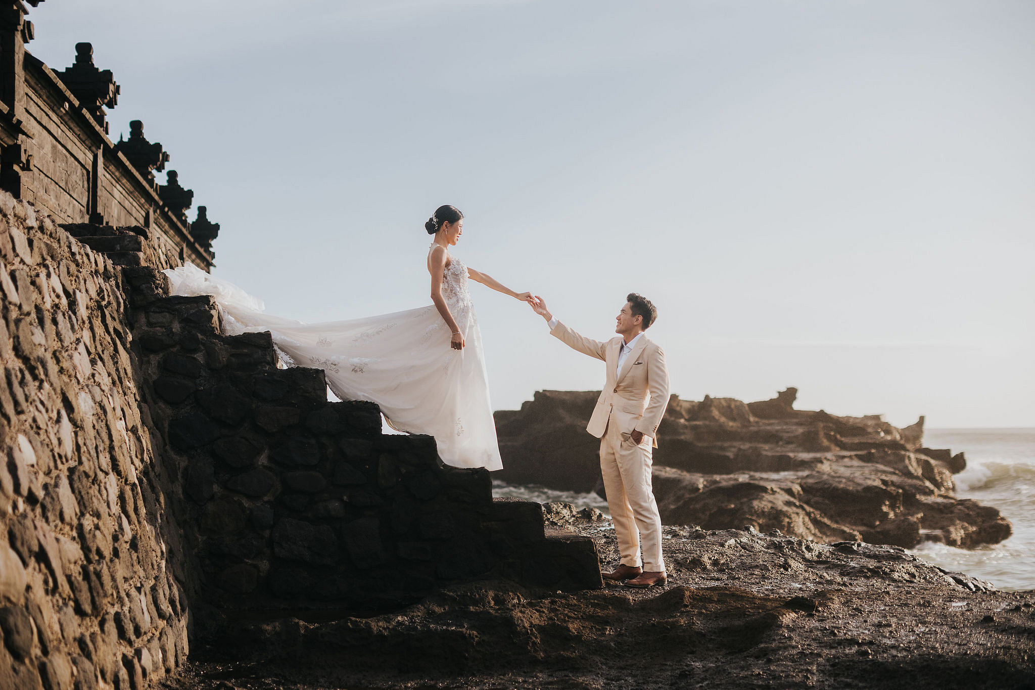 Bali Pre-Wedding Photoshoot | Lake Tamblingan, Rumah Gemuk & Mengening Beach at Mengening Beach 2 (Gown)   pre-wedding photo