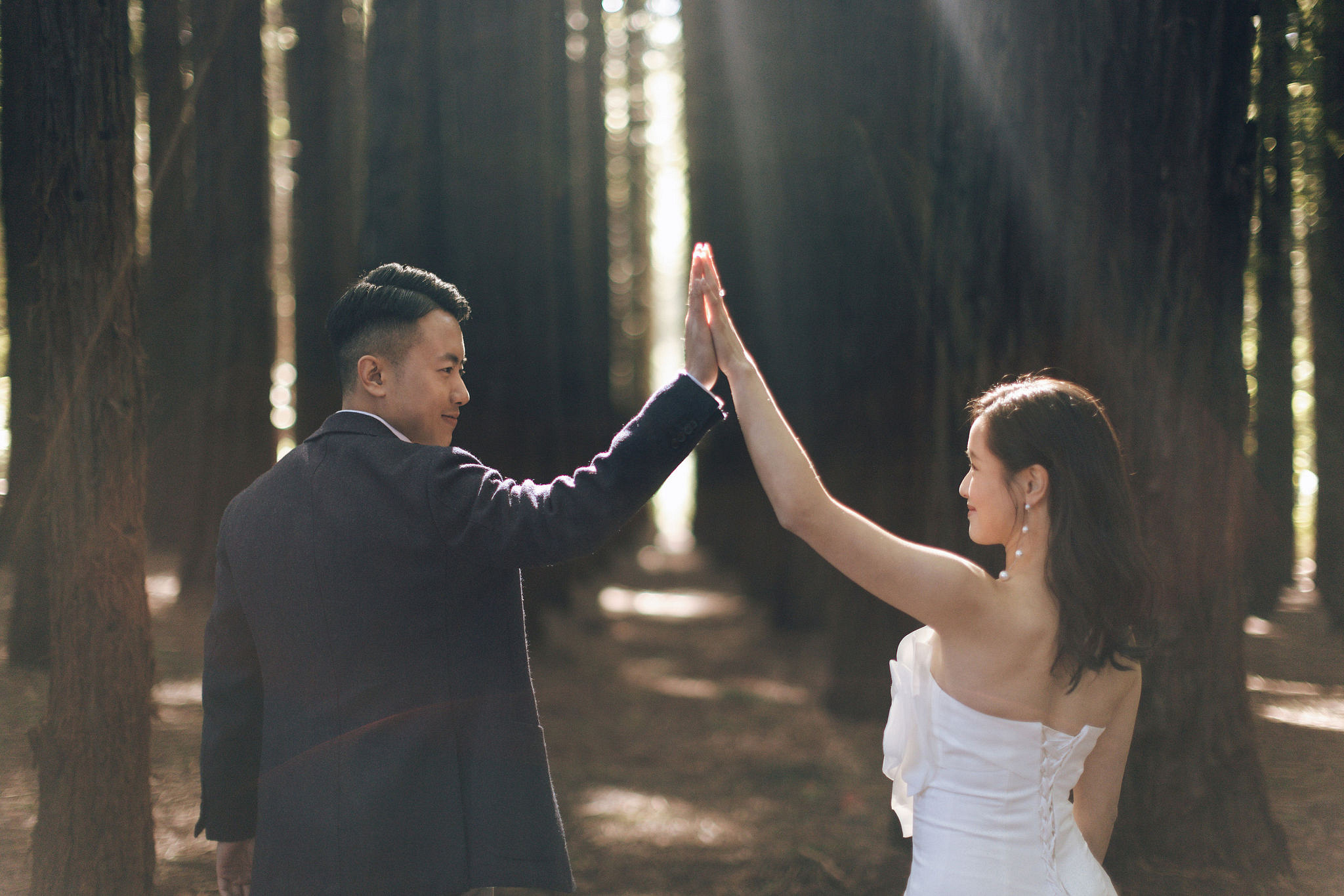 Melbourne Pre-Wedding Photoshoot | Cafe, Redwood Forest, City Streets & Carlton Gardens at Redwood Forest pre-wedding photo