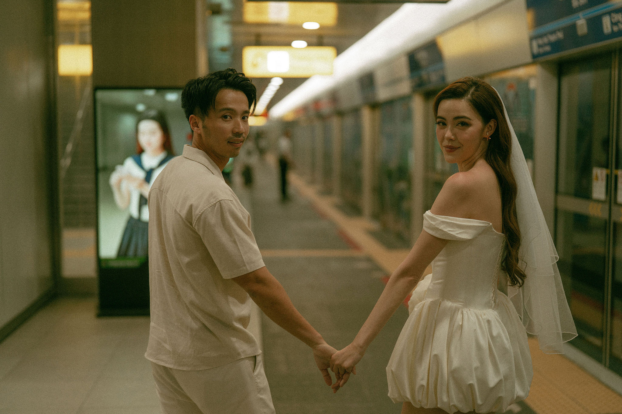Ho Chi Minh Vietnam Pre-Wedding Photoshoot | European Film Studio, Market Streets & Saigon Bridge at Saigon Train Station pre-wedding photo