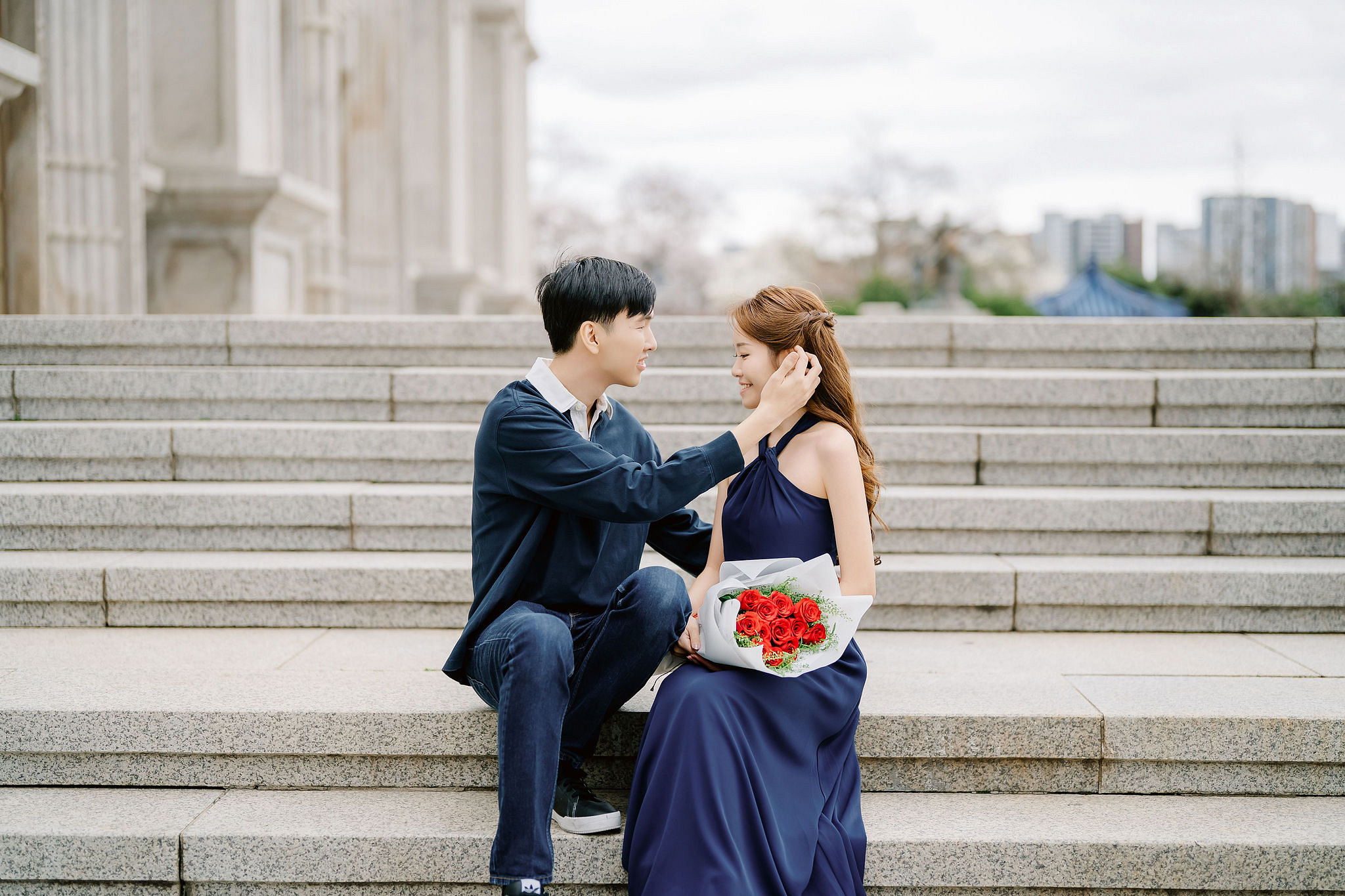 Seoul Pre-Wedding Photoshoot | Yongsan Park, Yonsei University & Kyung Hee University at Kyung Hee University pre-wedding photo