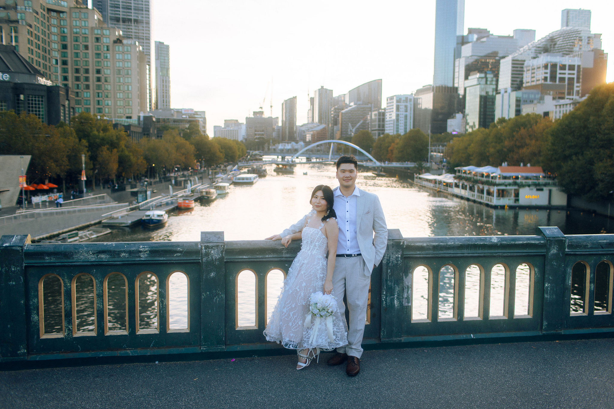 Melbourne Pre-Wedding Photoshoot | Mont Du Soleil, St Patrick Cathedral, The Parliament House & Prince Bridge at Prince Bridge pre-wedding photo
