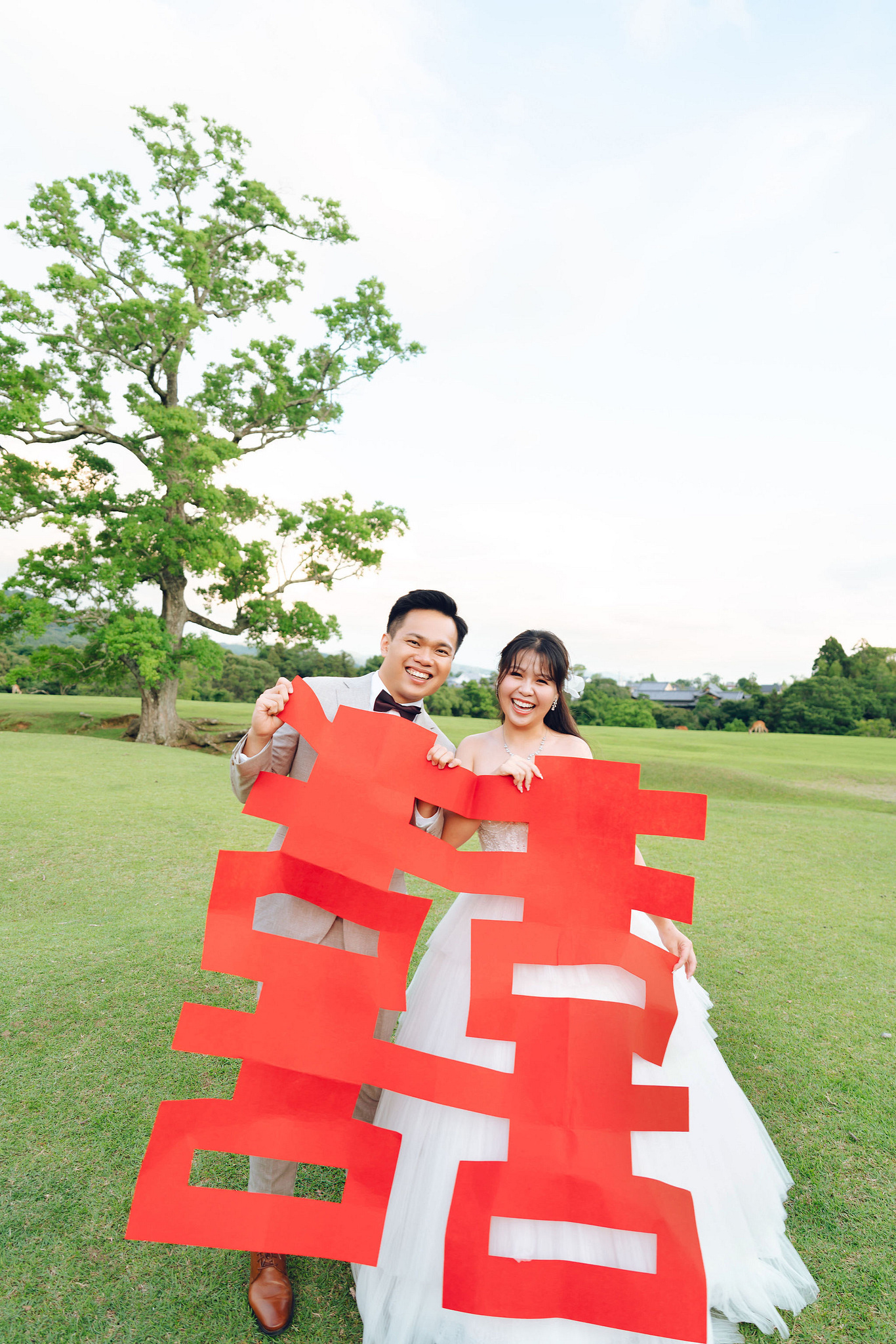 Kyoto Pre-Wedding Photoshoot | Gion Streets, Higashiyama & Nara Park at Nara Park Lawns pre-wedding photo
