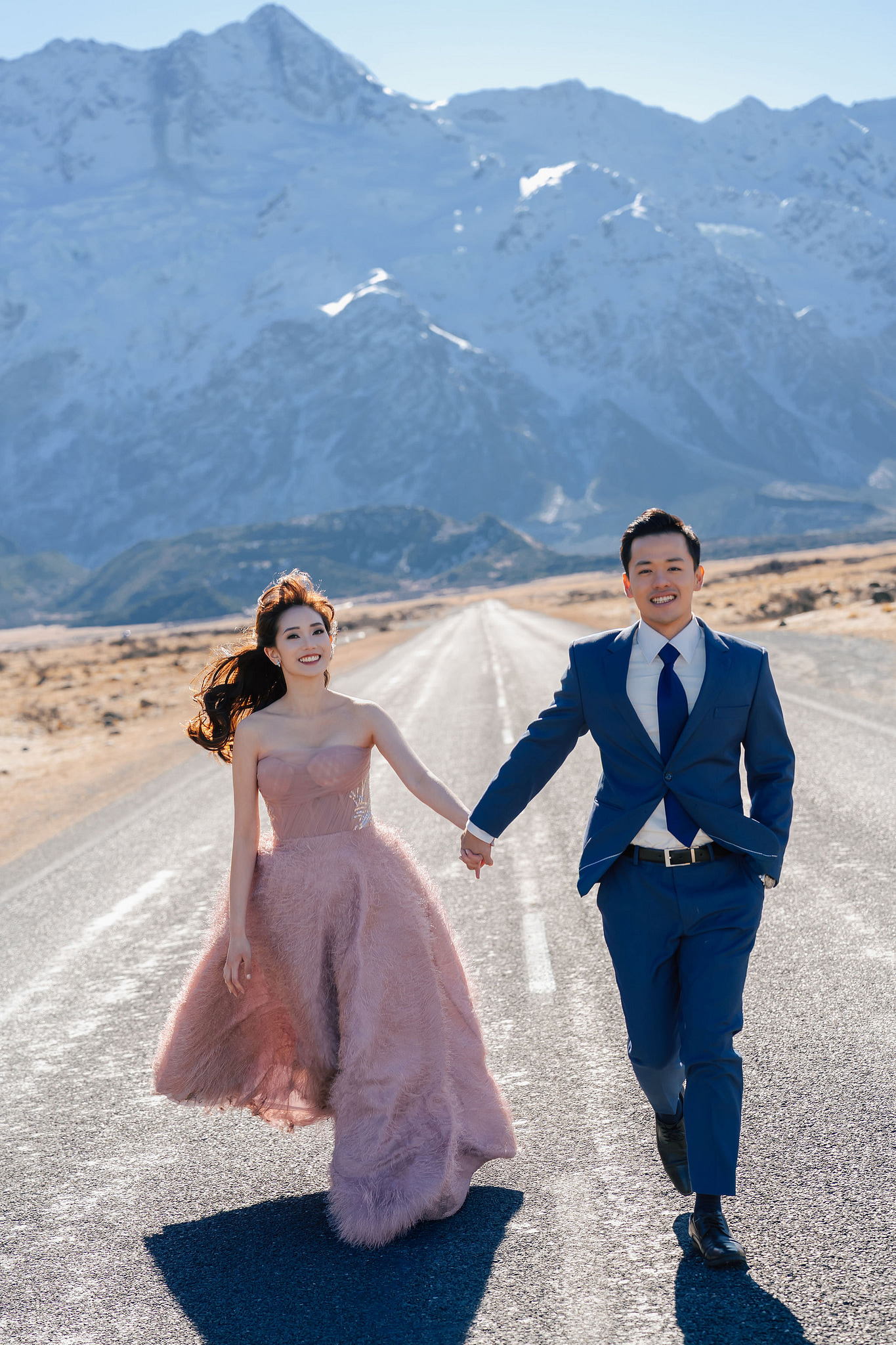 New Zealand Pre-Wedding Photoshoot | Coromandel Peak, Lake Wakatipu & Queenstown, Skippers Canyon, Lake Tekapo, Mount Cook National Park & Glacier at Mount Cook National Park pre-wedding photo