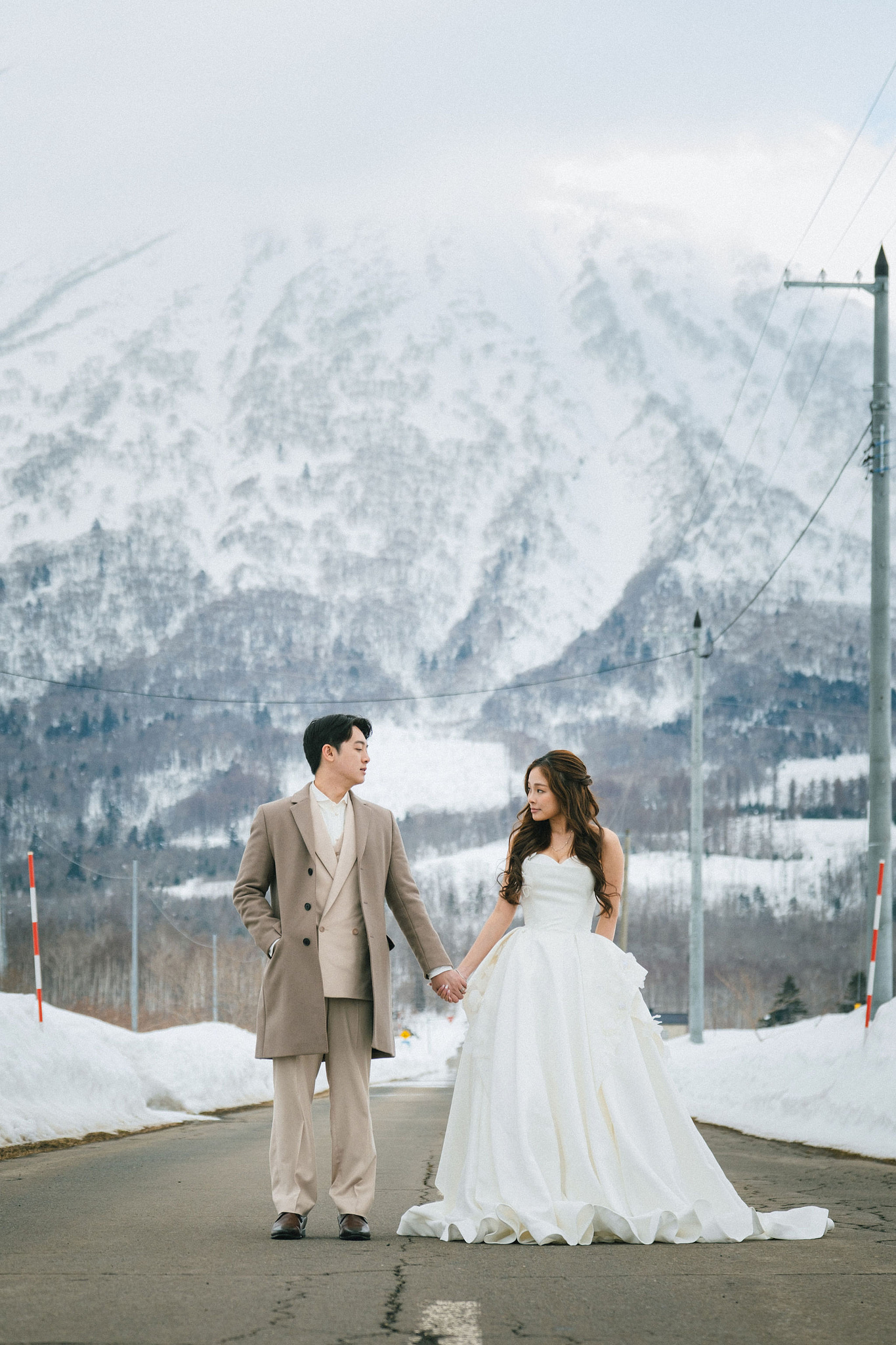 Hokkaido Pre-Wedding Photoshoot | Birch Forest, Rusutsu Resort & Hirafu Village at Birch Forest pre-wedding photo