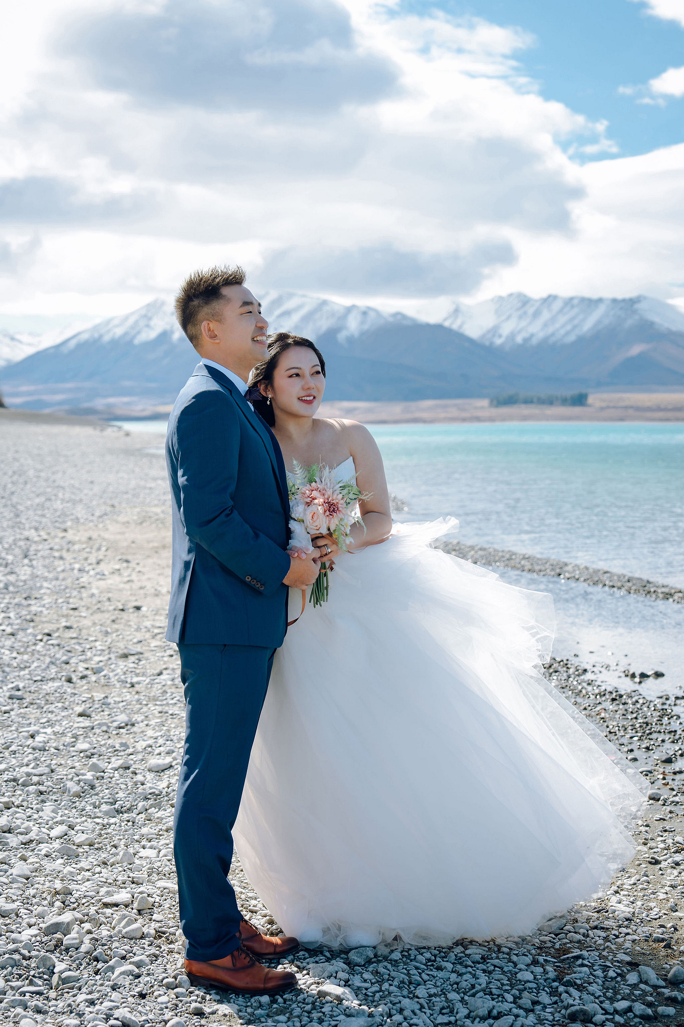 New Zealand Pre-Wedding Photoshoot | Lake Tekapo, Mount Cook, Tasman Glacier & Lake Wakatipu at Lake Tekapo pre-wedding photo
