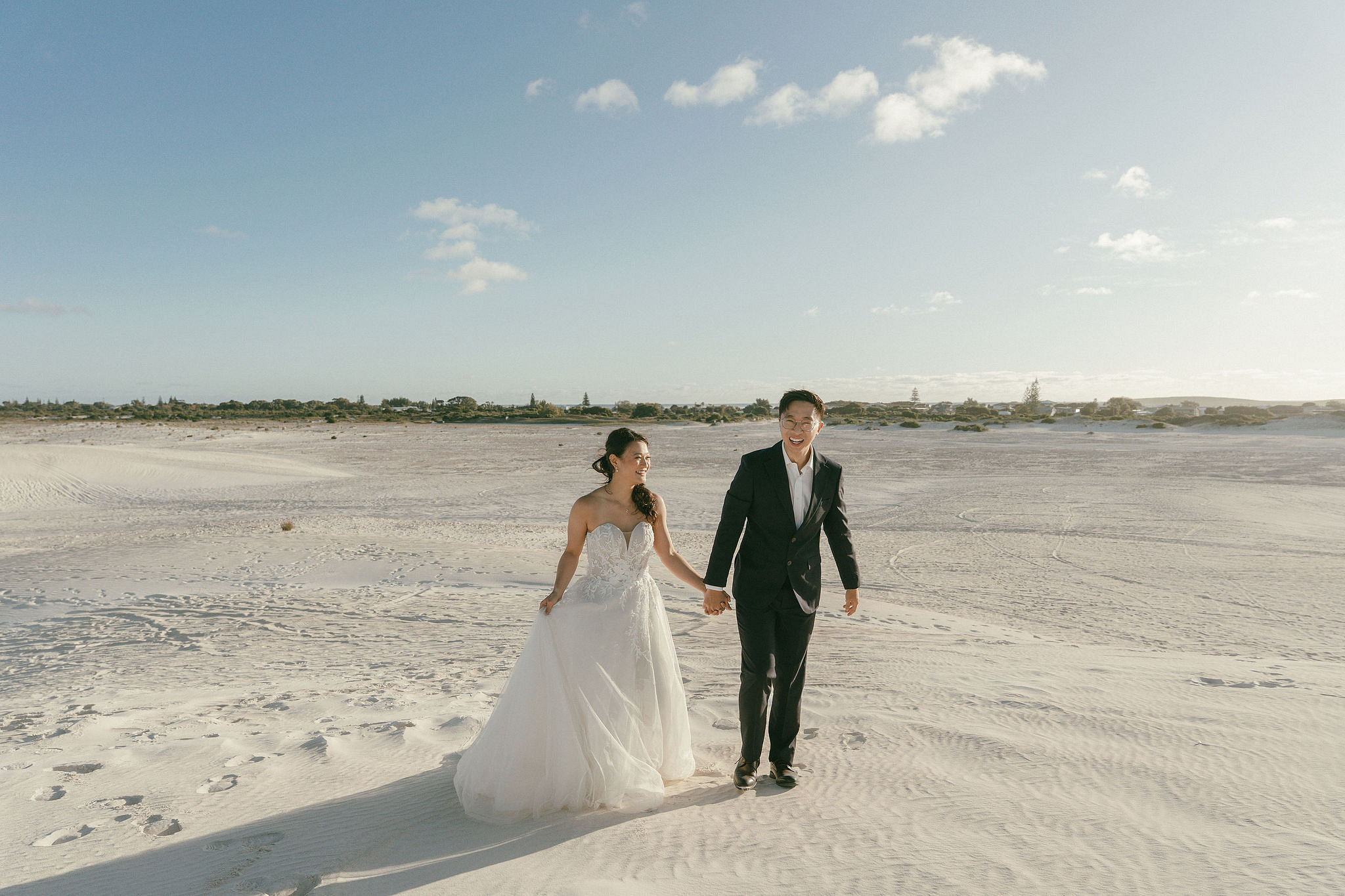 Perth Pre-Wedding Photoshoot | Wanneroo Pines, Yanchep National Park, Lancelin & Lancelin Beach at Lancelin Sand Dunes pre-wedding photo