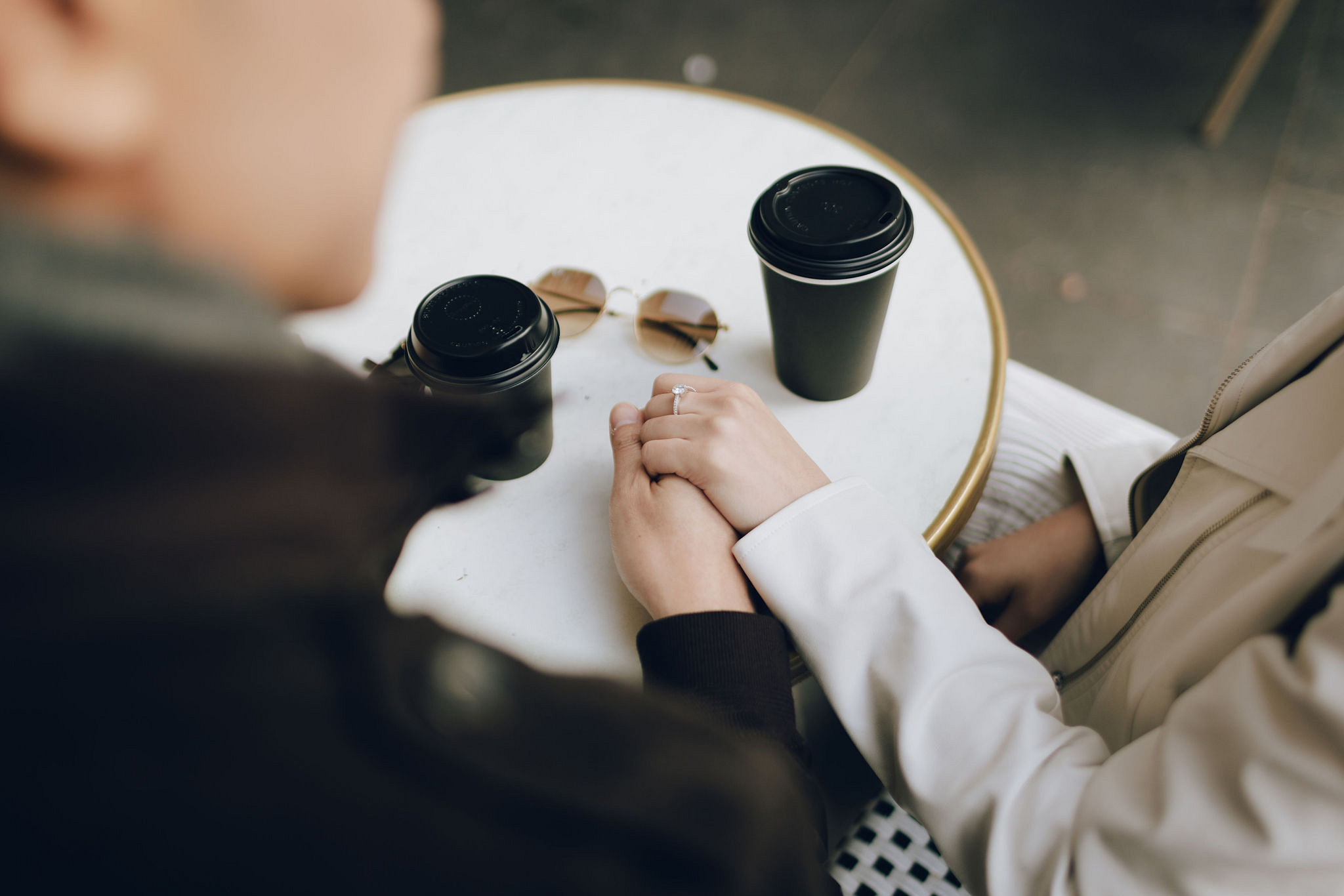 Melbourne Pre-Wedding Photoshoot | Cafe, Redwood Forest, City Streets & Carlton Gardens at City Cafe pre-wedding photo