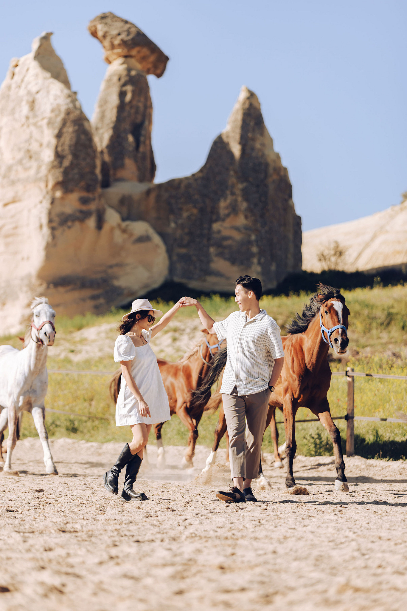 Cappadocia Pre-Wedding Photoshoot | Love Valley, Rooftop Terrace, Horse Ranch & Canyon at Horse Ranch pre-wedding photo
