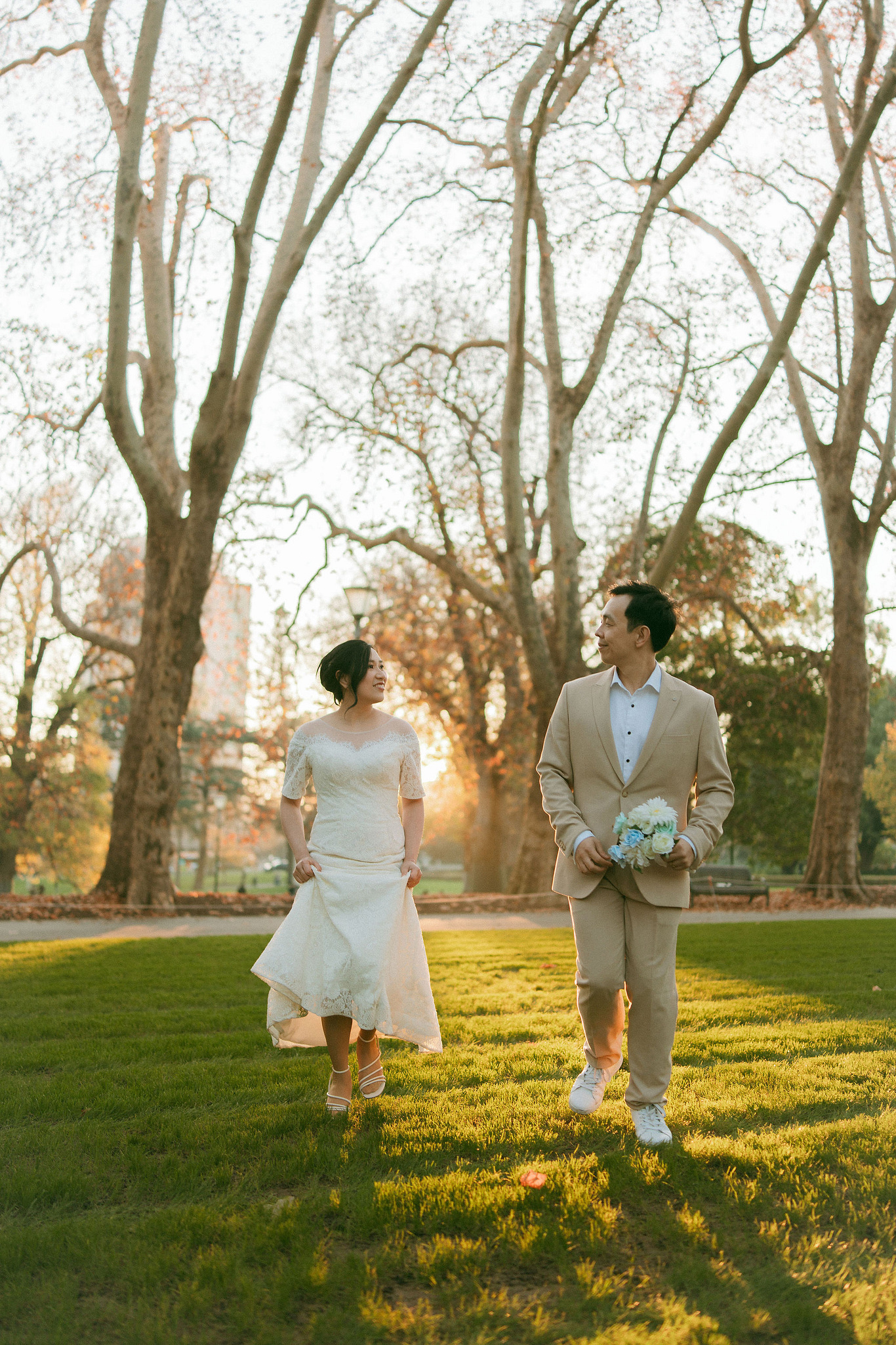 Melbourne Pre-Wedding Photoshoot | Gum Gully Farm, Studley Park & Carlton Gardens at Carlton Gardens pre-wedding photo