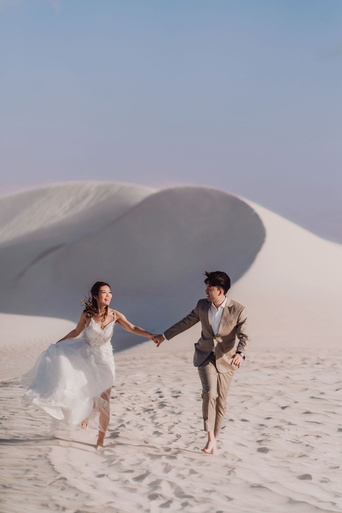 Perth Pre-Wedding Photoshoot | Fremantle, Lancelin, UWA & Coogee Beach at Lancelin Sand Dunes pre-wedding photo