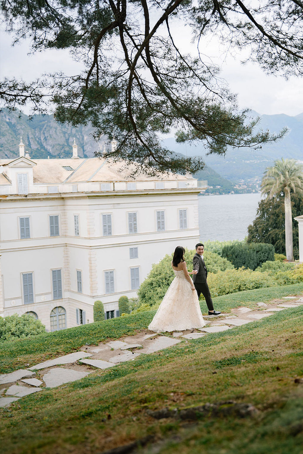 Lake Como Pre-Wedding Photoshoot | Bellagio, Lake Como & Villa Melzi Gardens at Villa Melzi Gardens pre-wedding photo