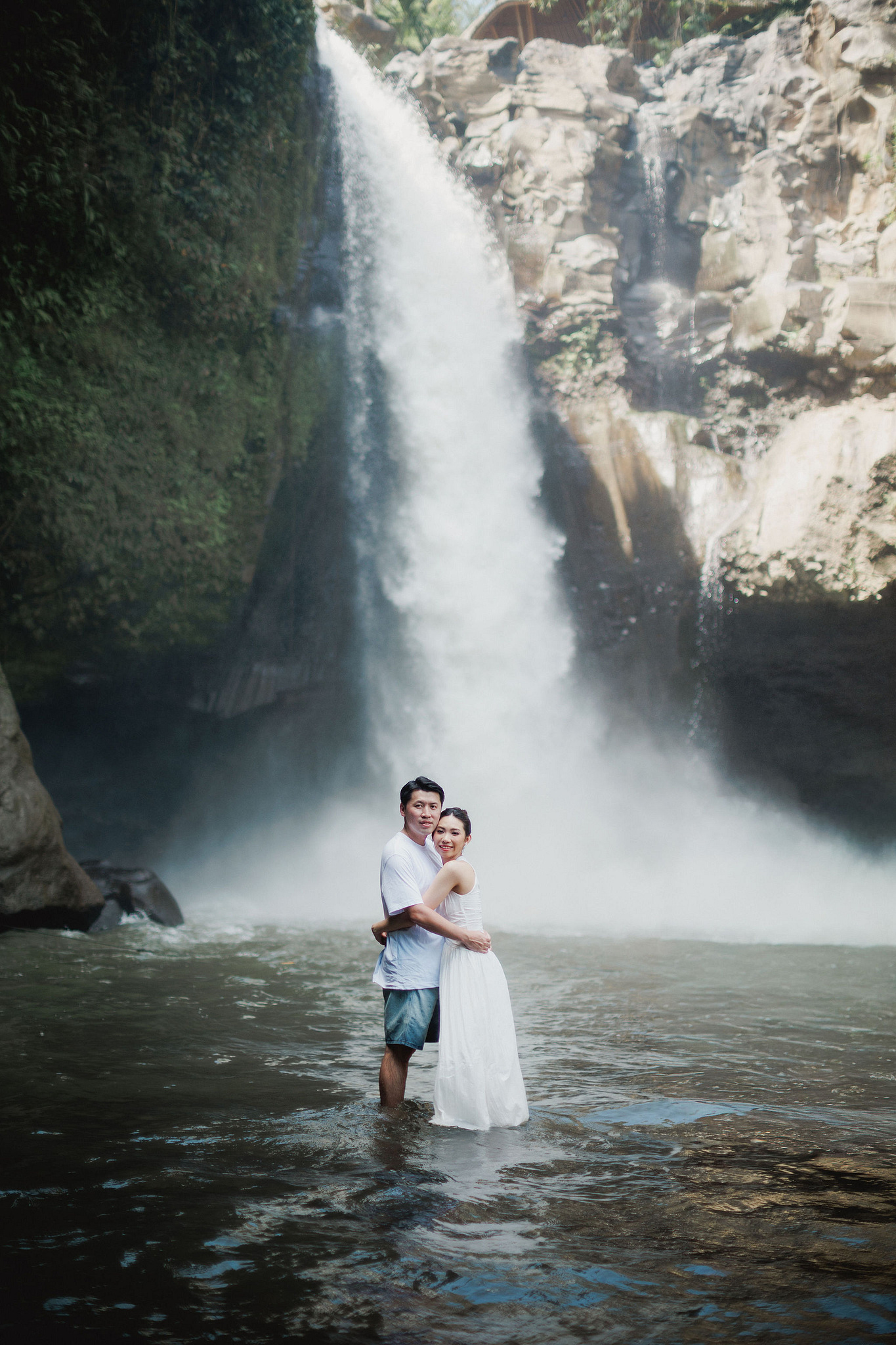 Bali Pre-Wedding Photoshoot | Mt. Batur Lava Fields, Blangsinga Waterfall & Balangan Beach at Blangsinga Waterfall pre-wedding photo