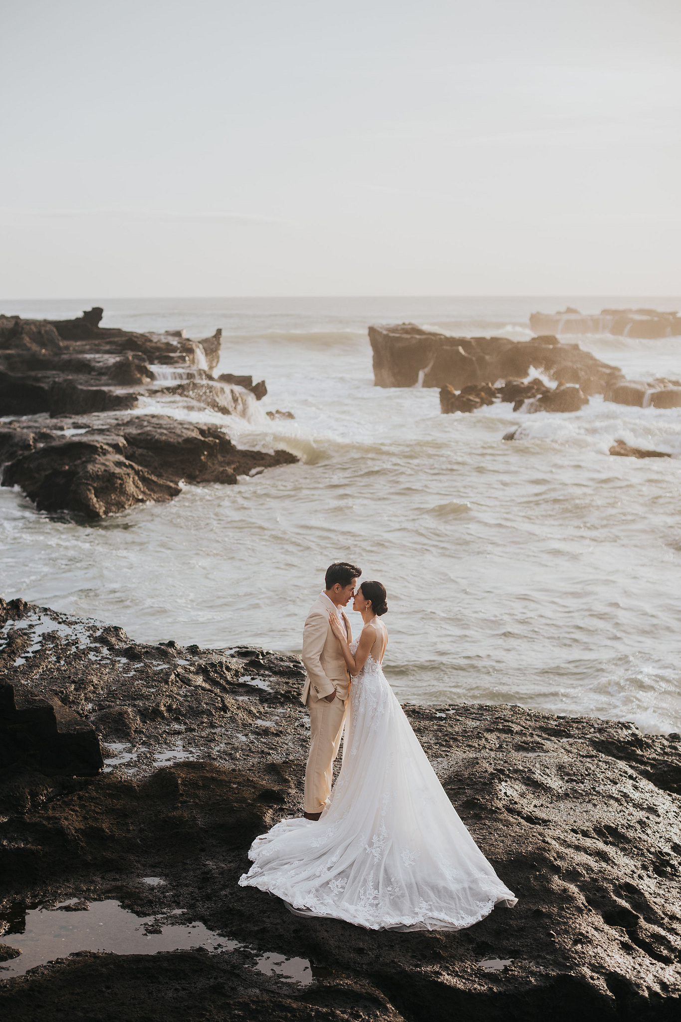 Bali Pre-Wedding Photoshoot | Lake Tamblingan, Rumah Gemuk & Mengening Beach at Mengening Beach 2 (Gown)   pre-wedding photo