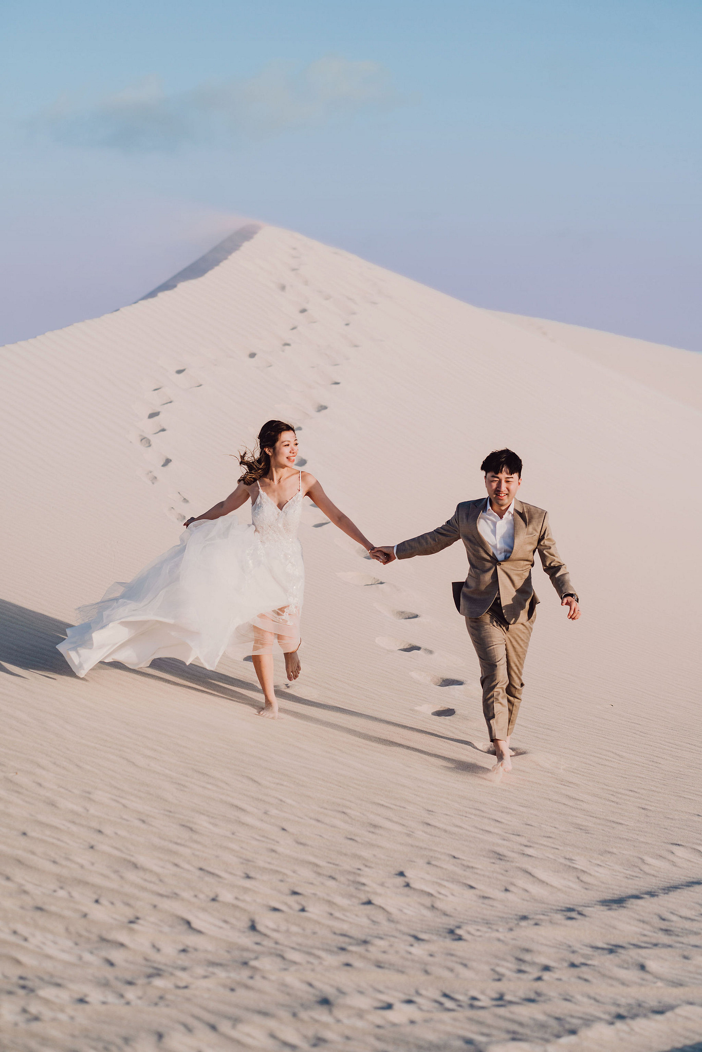 Perth Pre-Wedding Photoshoot | Fremantle, Lancelin, UWA & Coogee Beach at Lancelin Sand Dunes pre-wedding photo