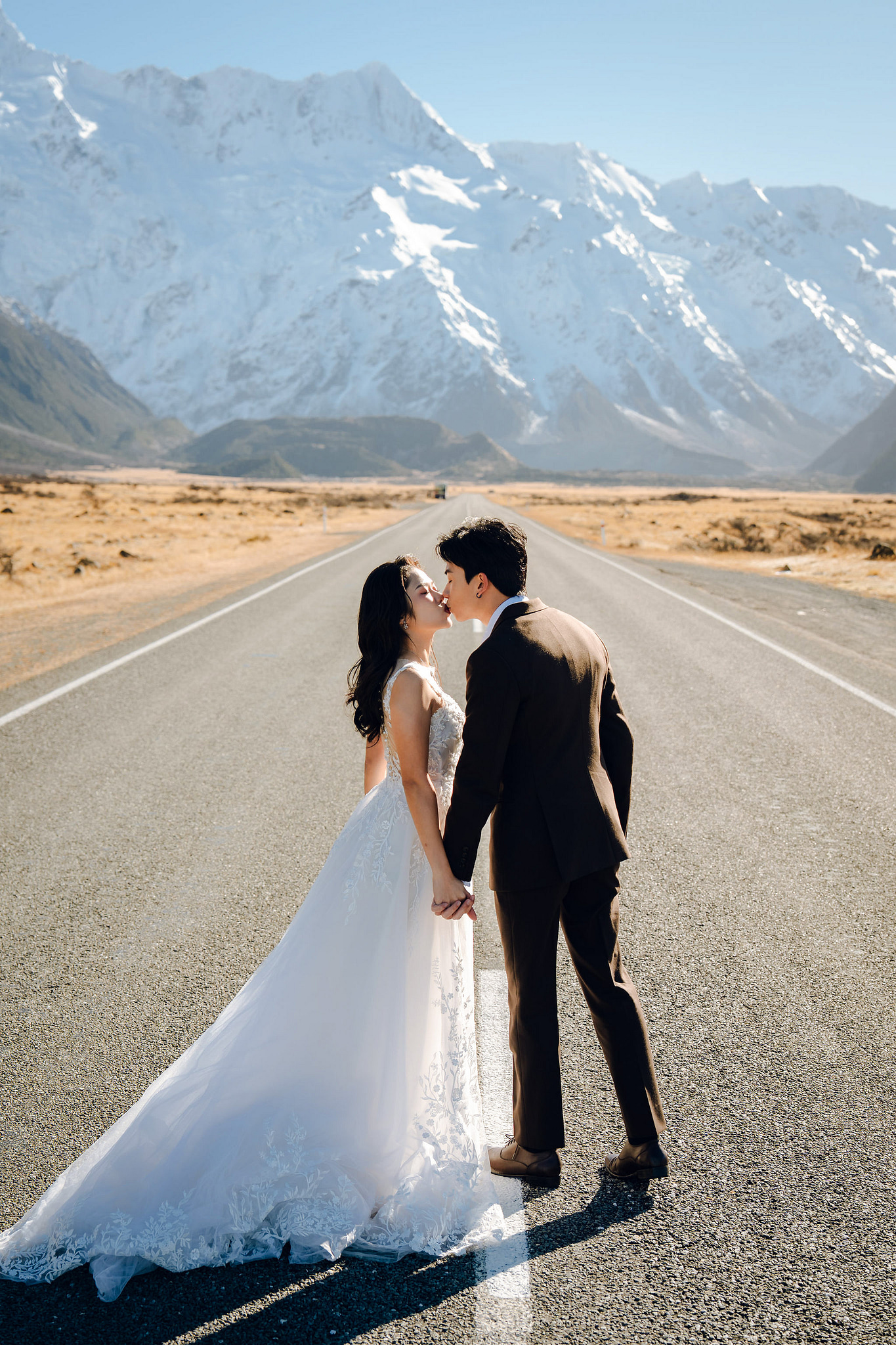 New Zealand Pre-Wedding Photoshoot | Lake Wakatipu & Cecil Peak, Glacier & Mount Cook National Park at Mount Cook National Park pre-wedding photo