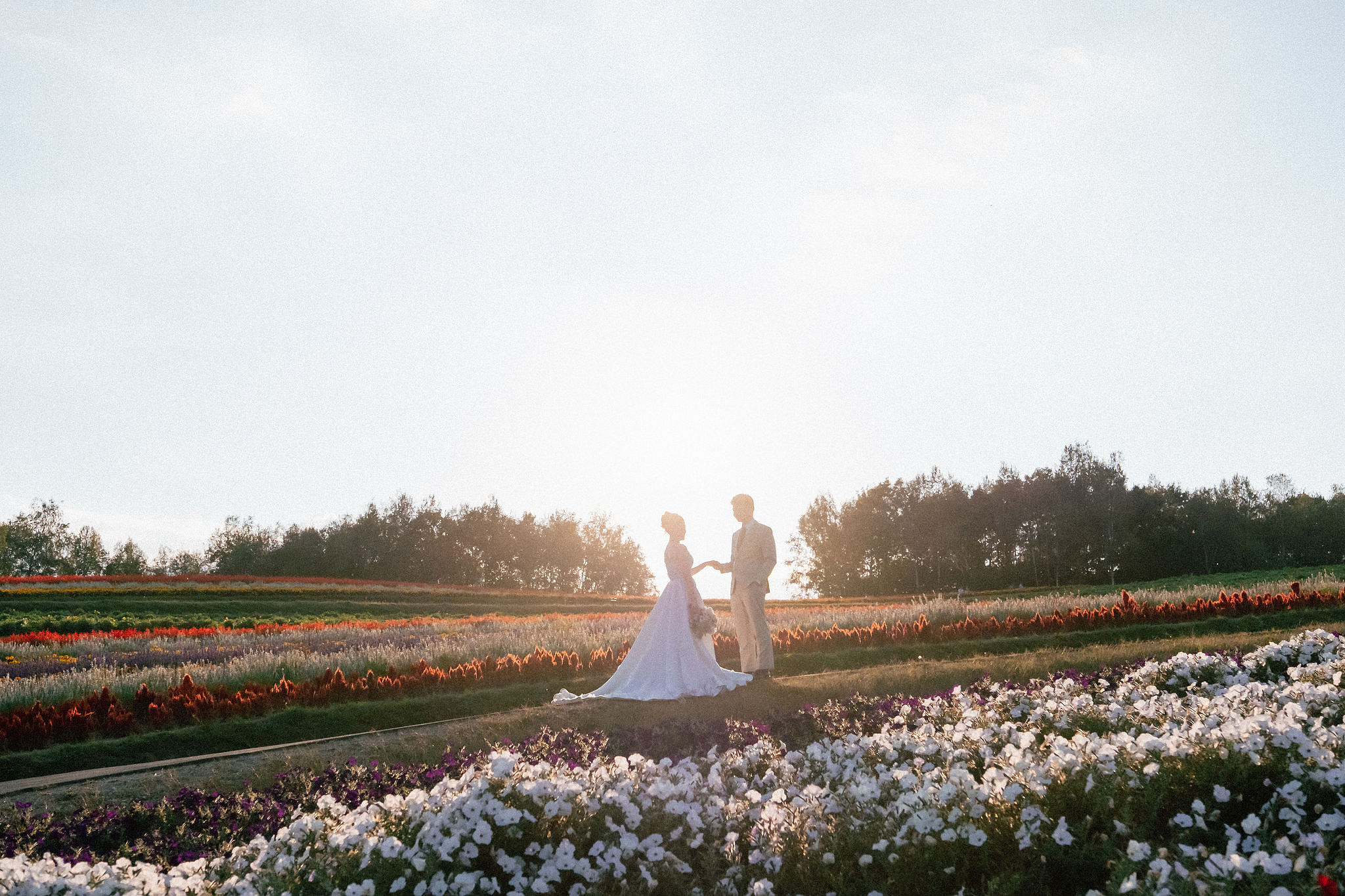 Furano, Hokkaido Pre-Wedding Photoshoot | Farm Chiyoda, Shikisai-no-oka & Ningle Terrace at Shikisai-no-oka pre-wedding photo