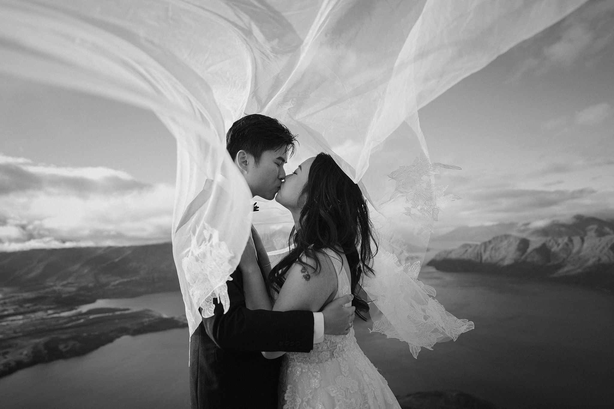 New Zealand Pre-Wedding Photoshoot | Lake Wakatipu, Alta Tarns, Coromandel Peak to Mount Cook at Coromandel Peak pre-wedding photo