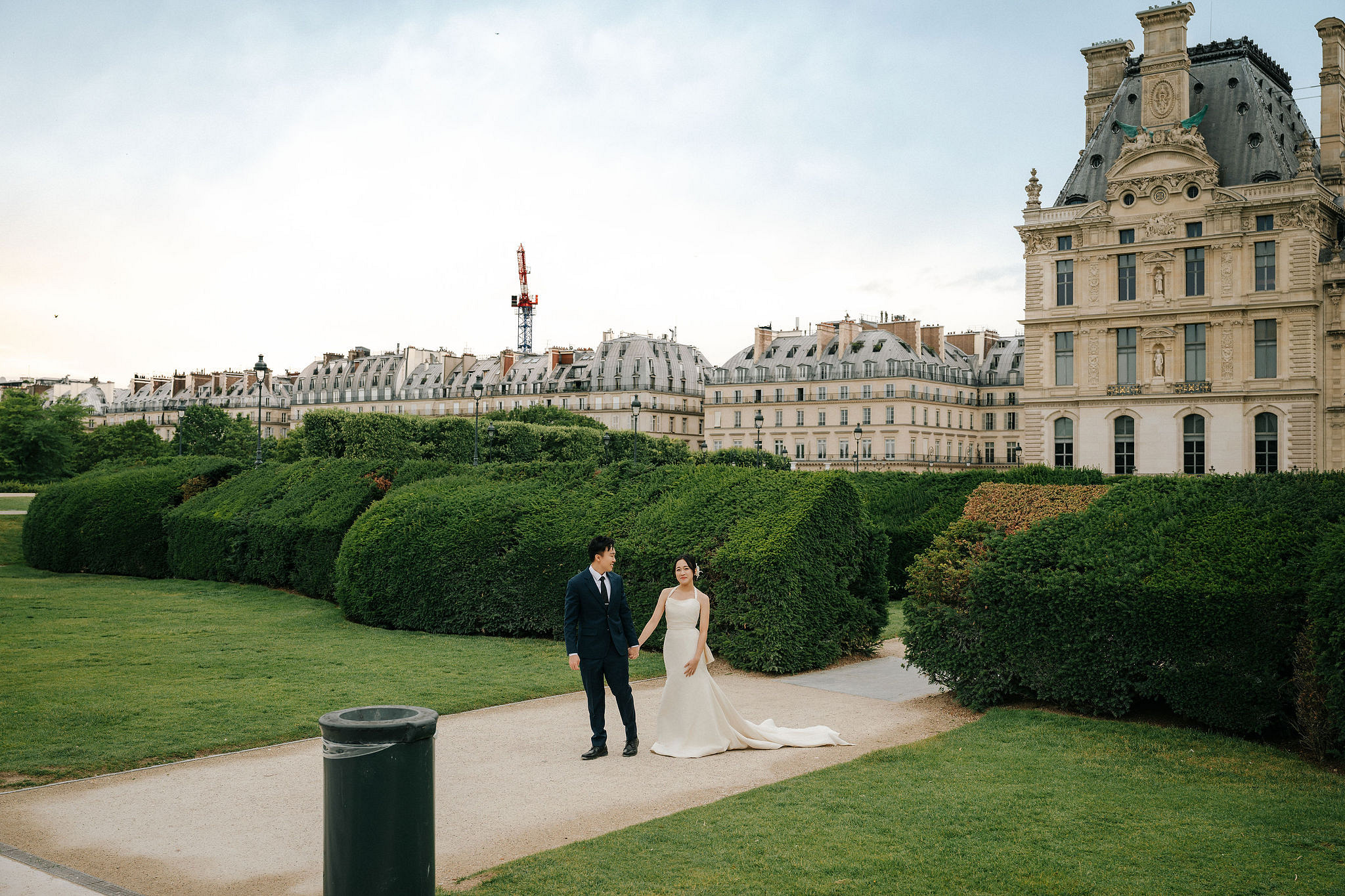 Paris Pre-Wedding Photoshoot | Place du Trocadéro, Bir-Hakeim Bridge, Louvre Pyramid, Tuileries Garden & Montmartre at Tuileries Garden pre-wedding photo
