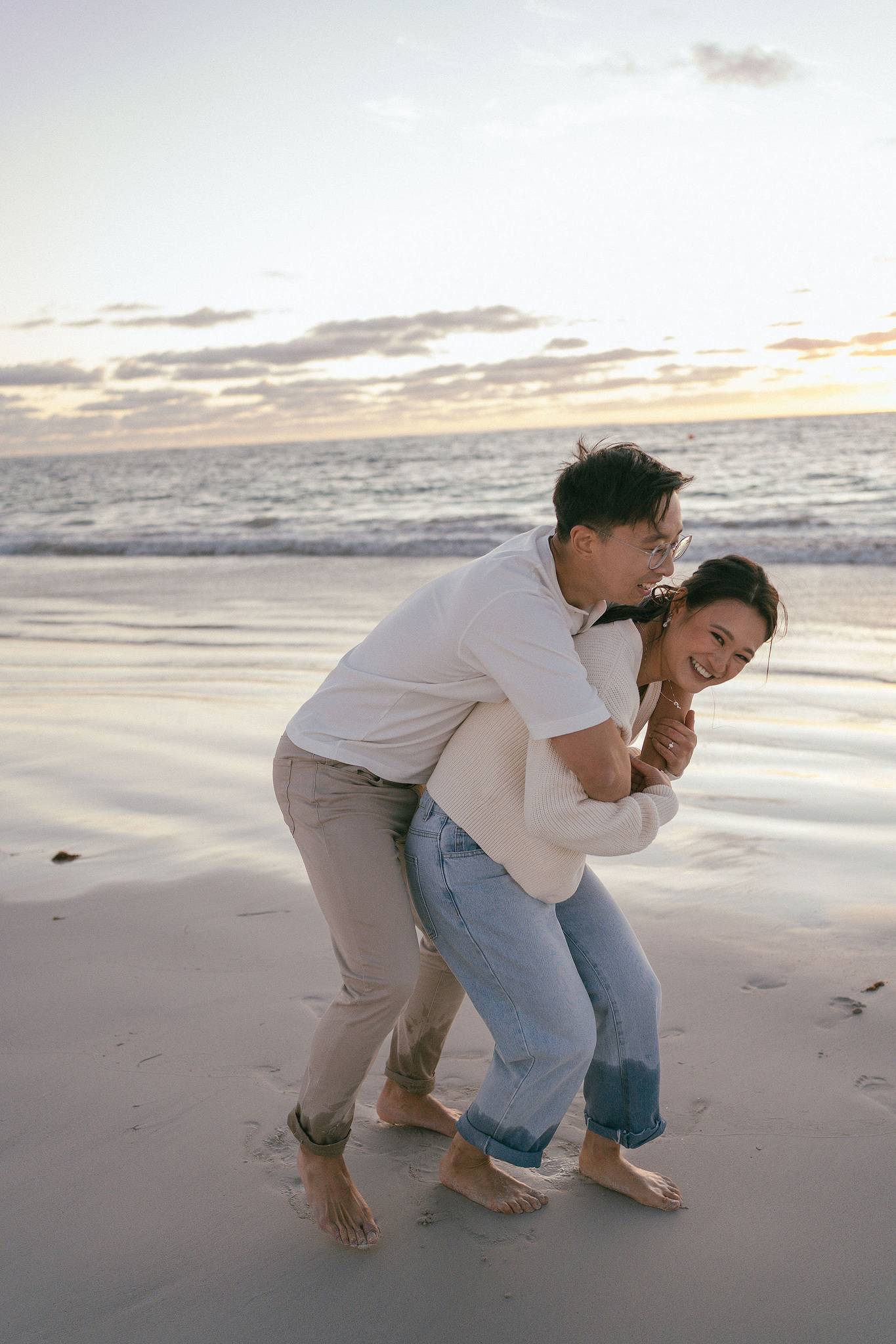 Perth Pre-Wedding Photoshoot | Wanneroo Pines, Yanchep National Park, Lancelin & Lancelin Beach at Lancelin Beach pre-wedding photo
