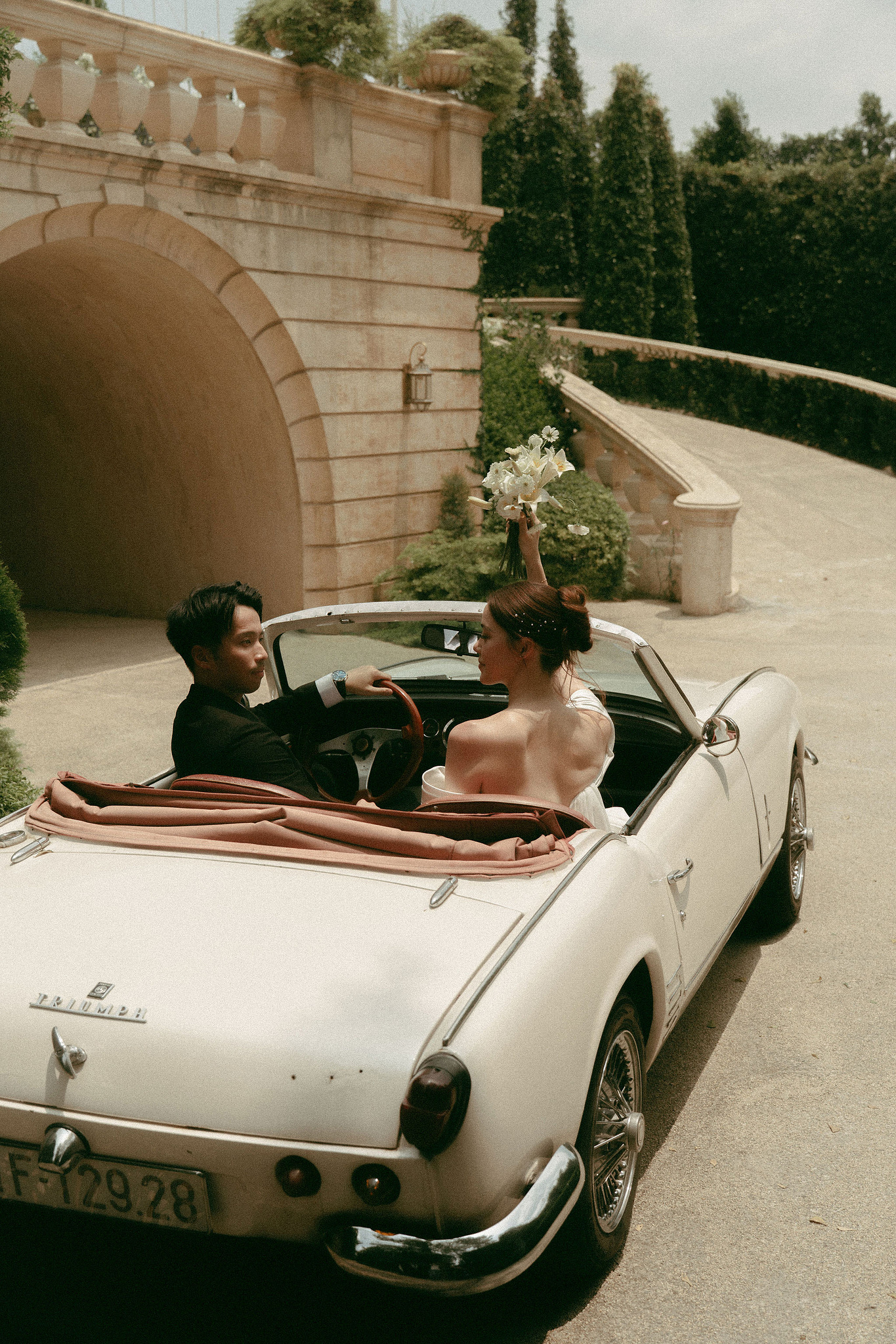 Ho Chi Minh Vietnam Pre-Wedding Photoshoot | European Film Studio, Market Streets & Saigon Bridge at Jardin de Rom pre-wedding photo