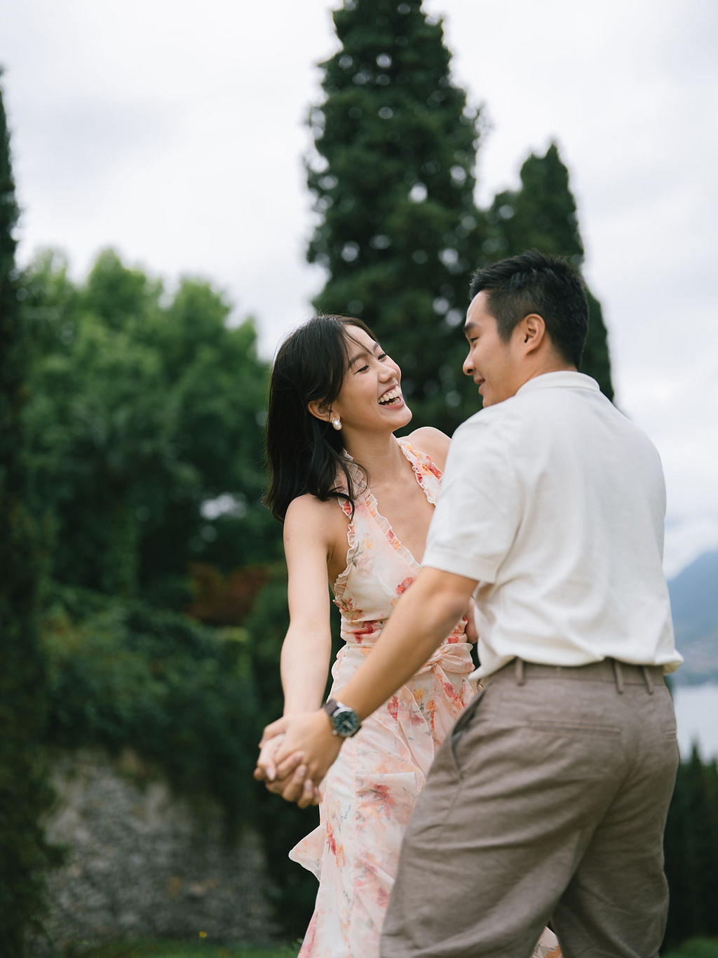 Lake Como Pre-Wedding Photoshoot | Bellagio, Lake Como & Villa Melzi Gardens at Bellagio Town pre-wedding photo
