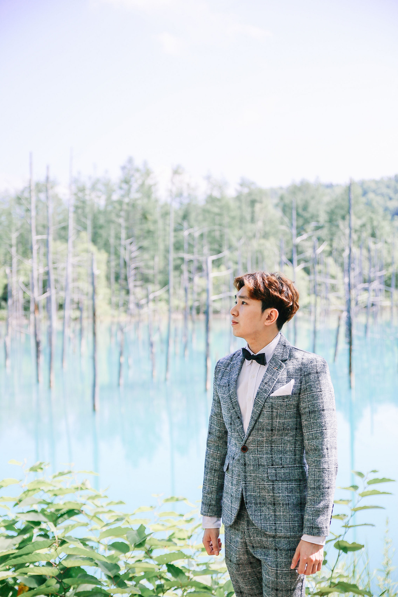Photographer In Hokkaido: Pre-Wedding Photoshoot At Blue Pond And Saika No Sato Flower Farm at Blue Pond & Lavender Park pre-wedding photo