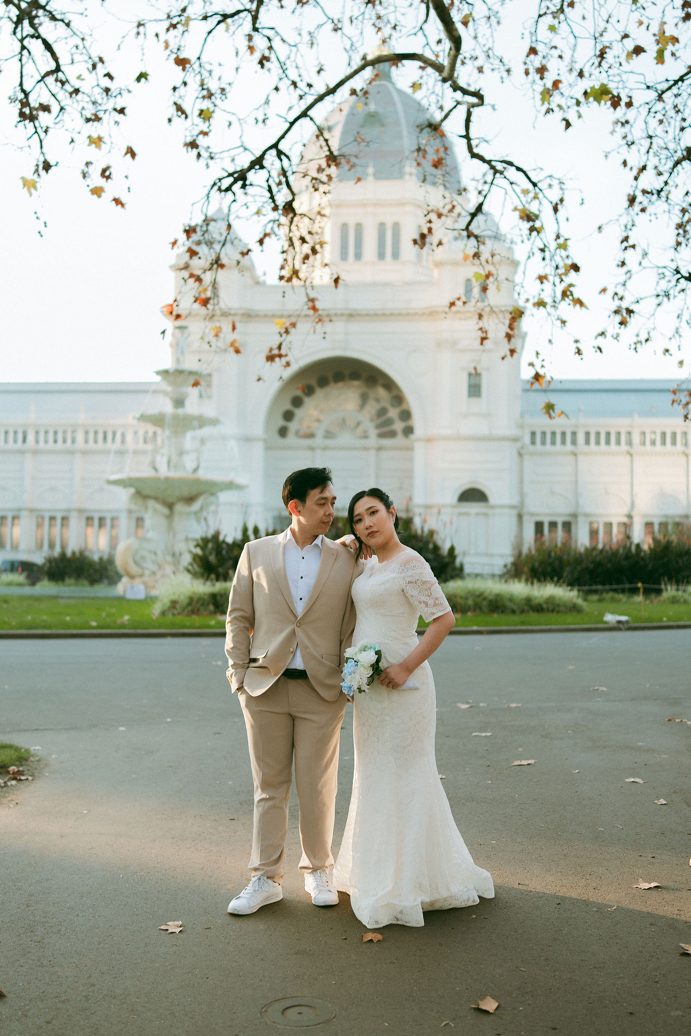 Melbourne Pre-Wedding Photoshoot | Gum Gully Farm, Studley Park & Carlton Gardens at Carlton Gardens pre-wedding photo