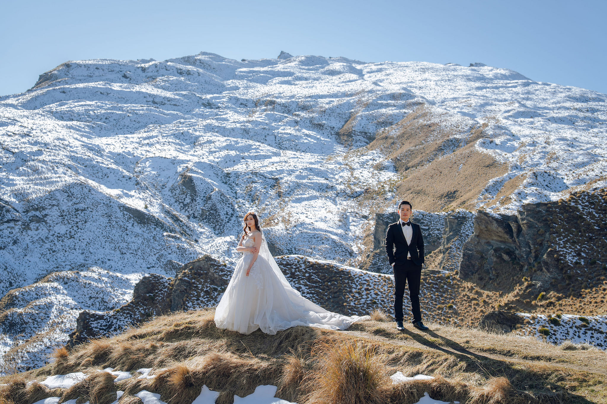 New Zealand Pre-Wedding Photoshoot | Coromandel Peak, Lake Wakatipu & Queenstown, Skippers Canyon, Lake Tekapo, Mount Cook National Park & Glacier at Skippers Canyon pre-wedding photo