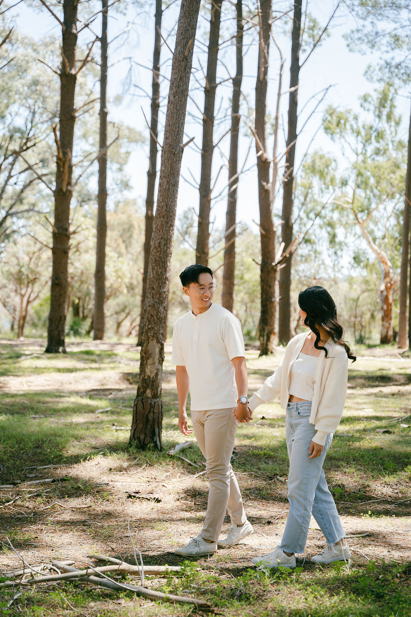 Perth Pre-Wedding Photoshoot | Wanneroo Pines, Yanchep National Park, Lancelin & Lancelin Beach at Wanneroo Pines pre-wedding photo