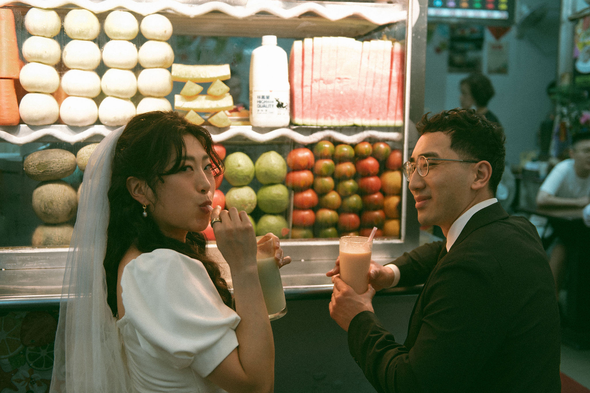 Taiwan Pre-Wedding Photoshoot | Cafe Chamber, Yangmingshan & Huaxi Street Night Market at Huaxi Street Night Market pre-wedding photo