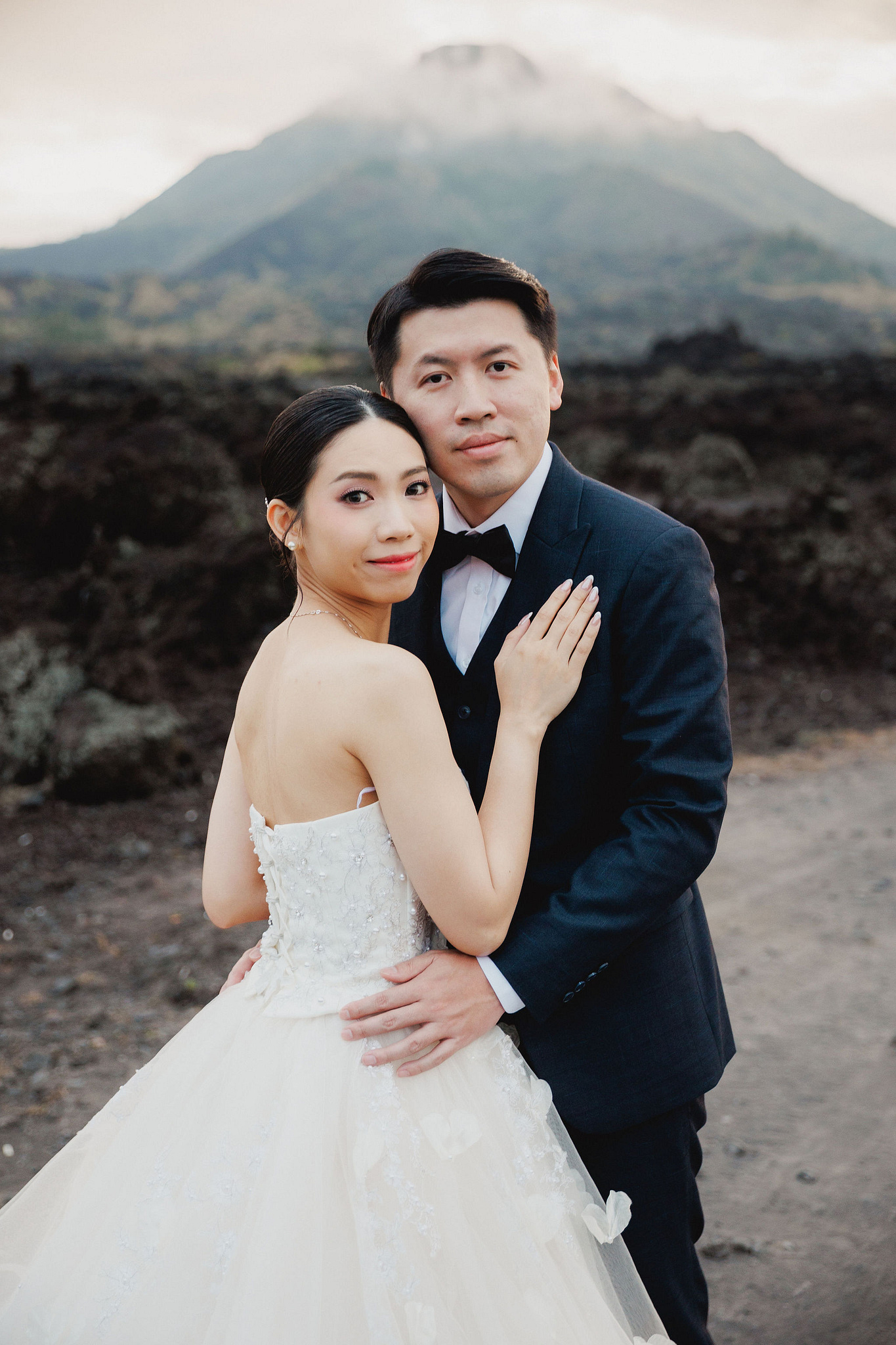 Bali Pre-Wedding Photoshoot | Mt. Batur Lava Fields, Blangsinga Waterfall & Balangan Beach at Mt. Batur Lava Fields pre-wedding photo