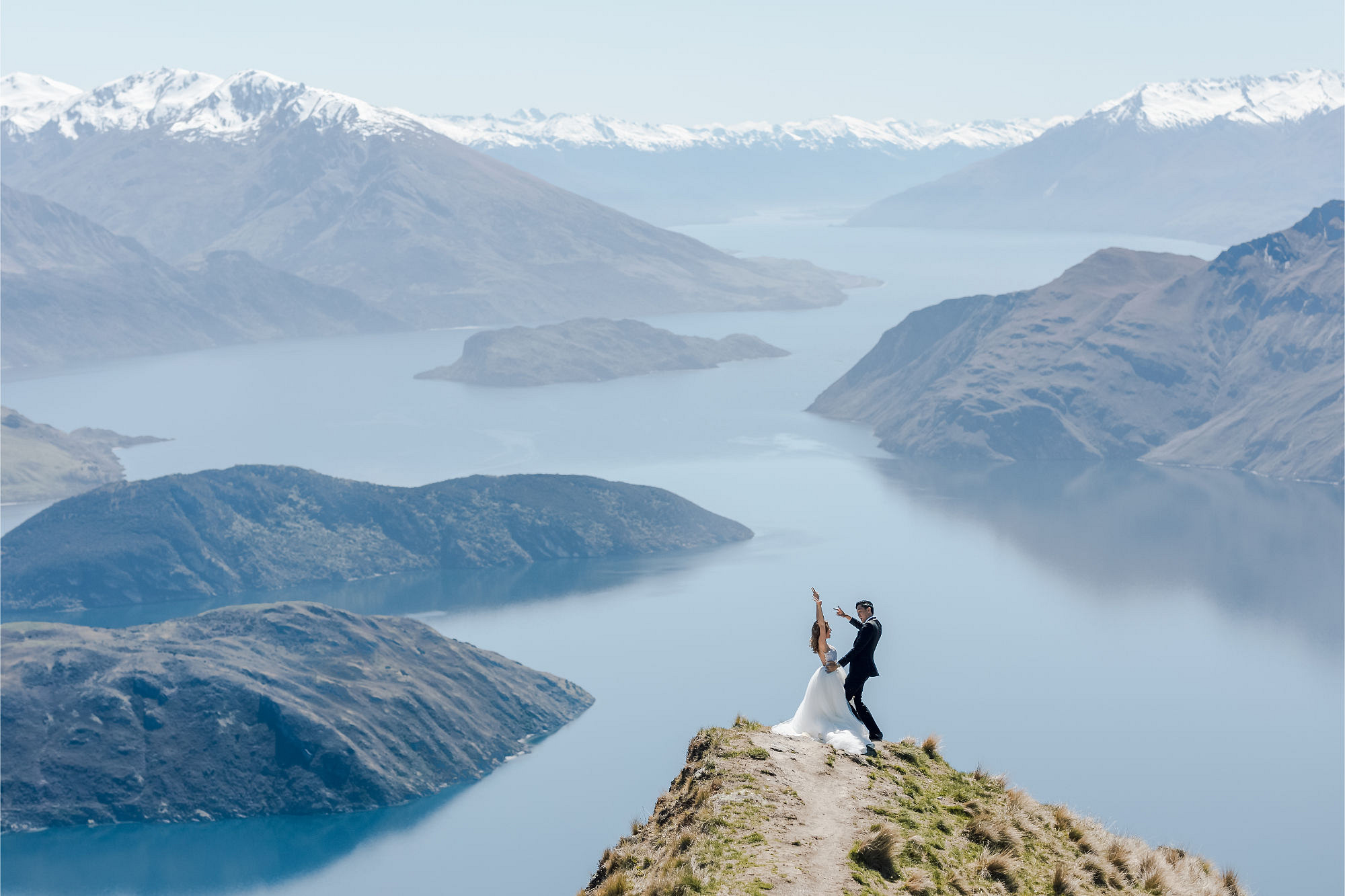 Kryz Uy And Slater Pre Wedding Photoshoot At Roy's Peak, Alpaca Farm And Arrowtown at Coromandel Peak pre-wedding photo