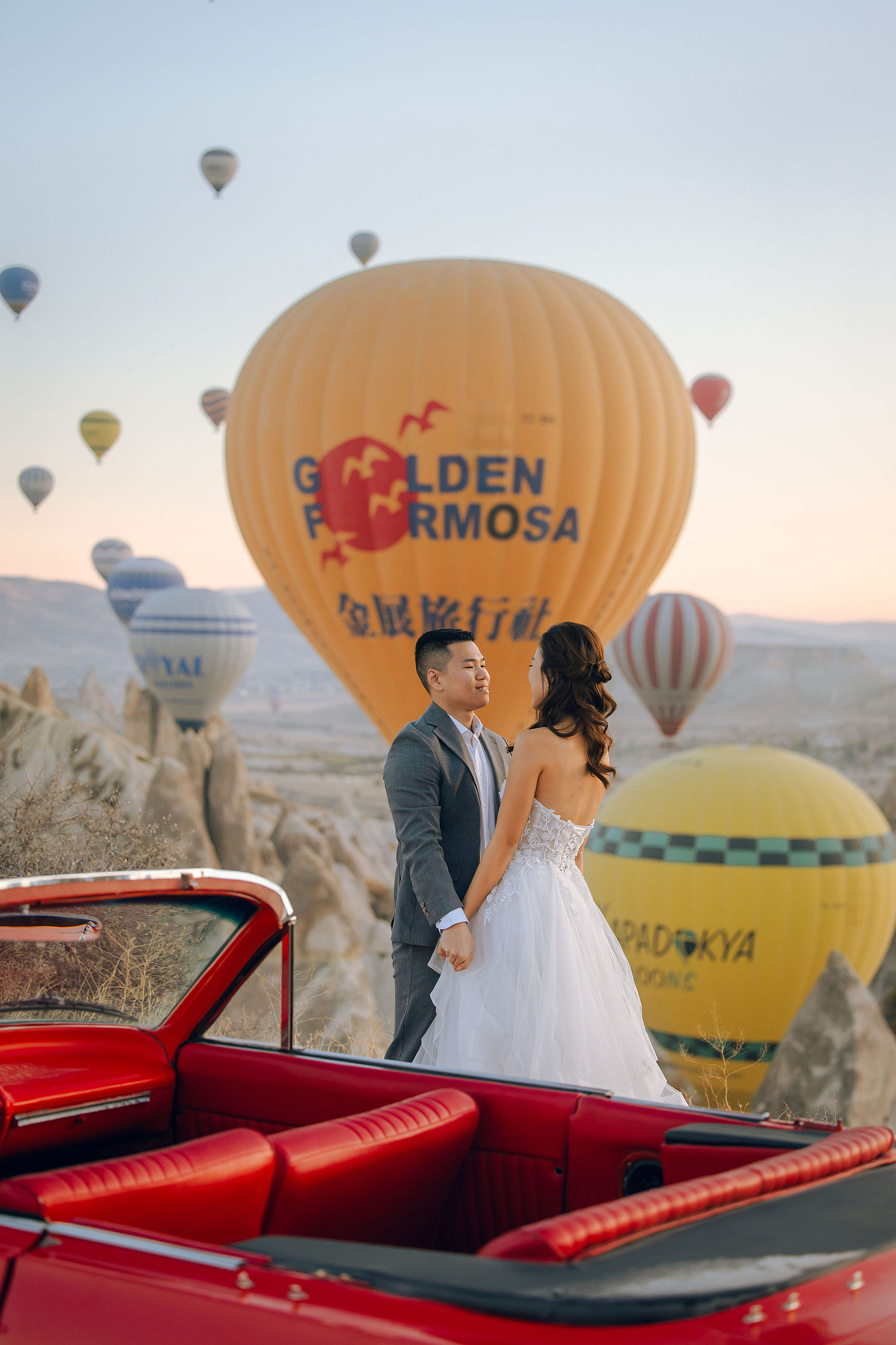 Cappadocia Pre-Wedding Photoshoot | Love Valley, Canyon, Lunar Cappadocian Hotel & Lake Tuz at Valley pre-wedding photo