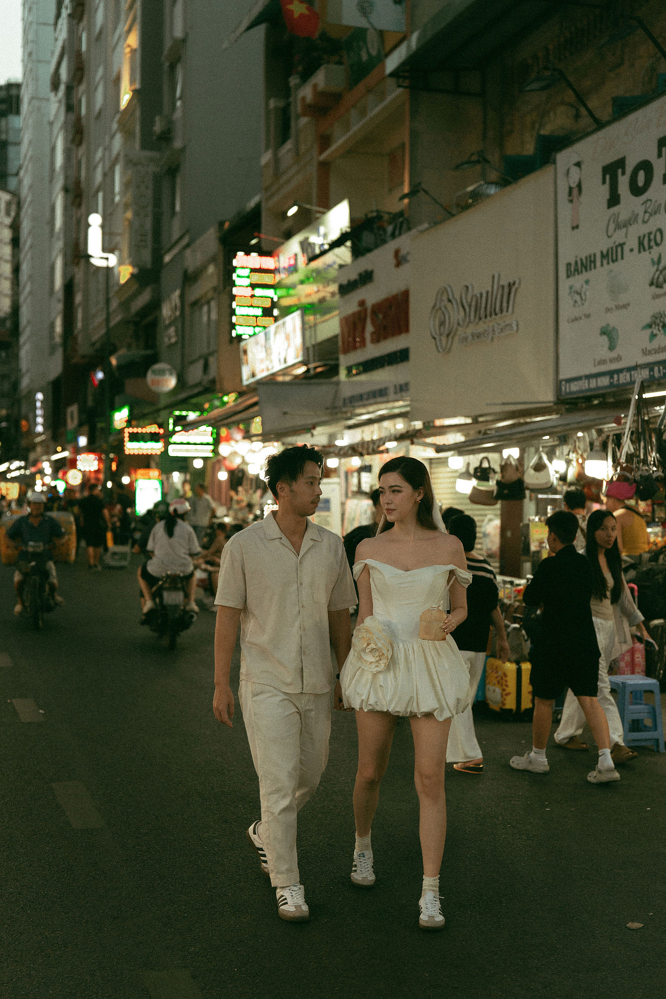 Ho Chi Minh Vietnam Pre-Wedding Photoshoot | European Film Studio, Market Streets & Saigon Bridge at Local Market pre-wedding photo