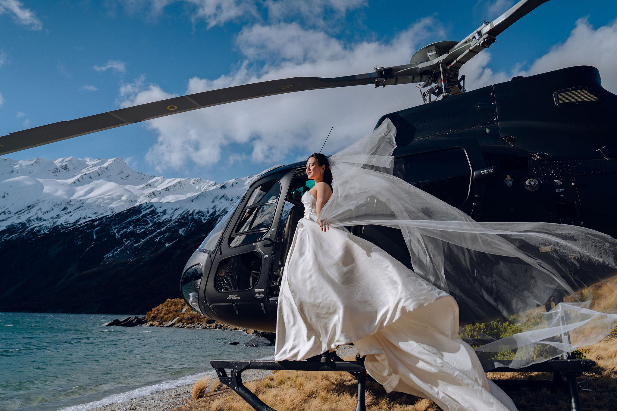 New Zealand Pre-Wedding Photoshoot | Lake Tekapo, Mount Cook, Tasman Glacier & Lake Wakatipu at Lake Lochnagar pre-wedding photo