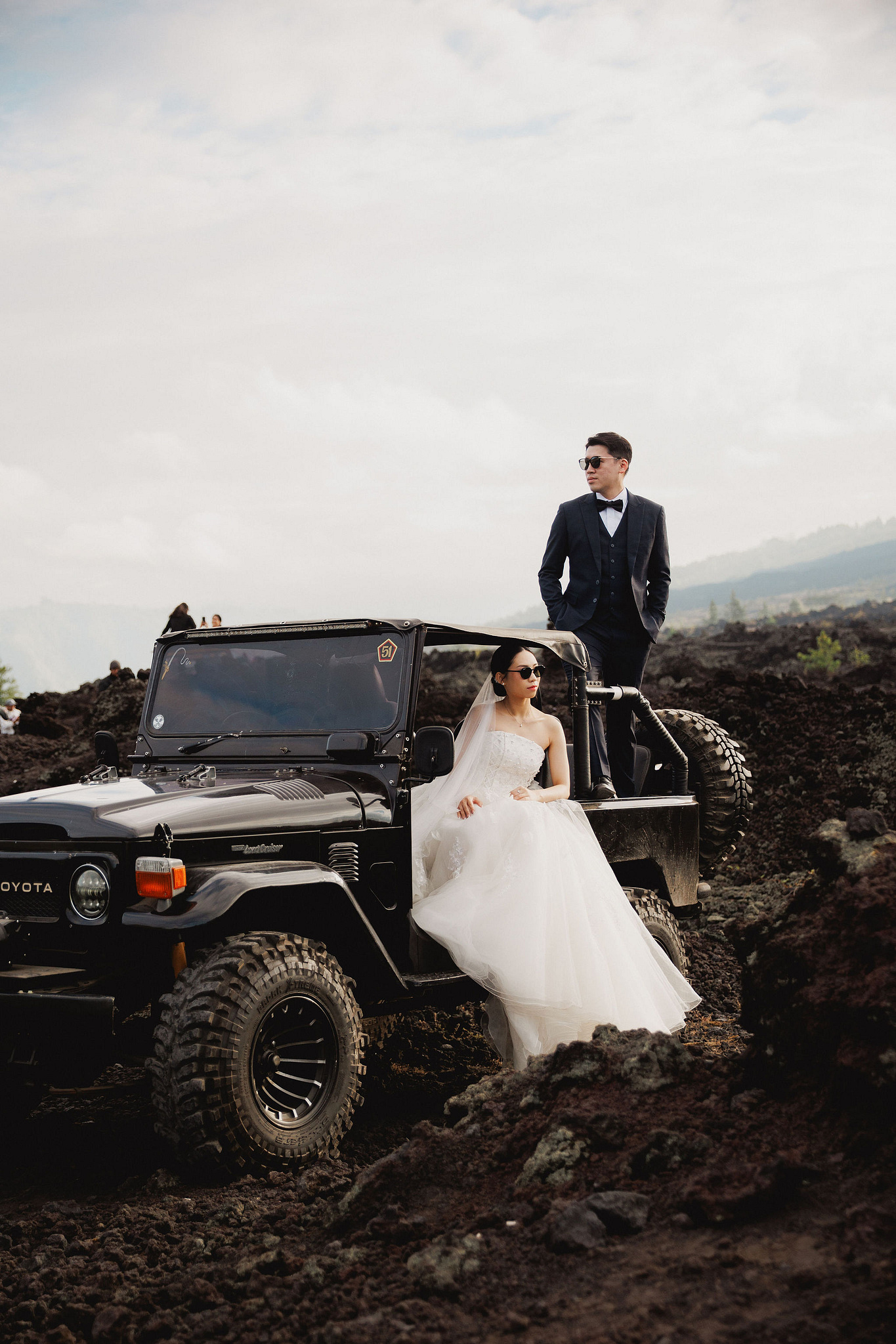 Bali Pre-Wedding Photoshoot | Mt. Batur Lava Fields, Blangsinga Waterfall & Balangan Beach at Mt. Batur Lava Fields pre-wedding photo