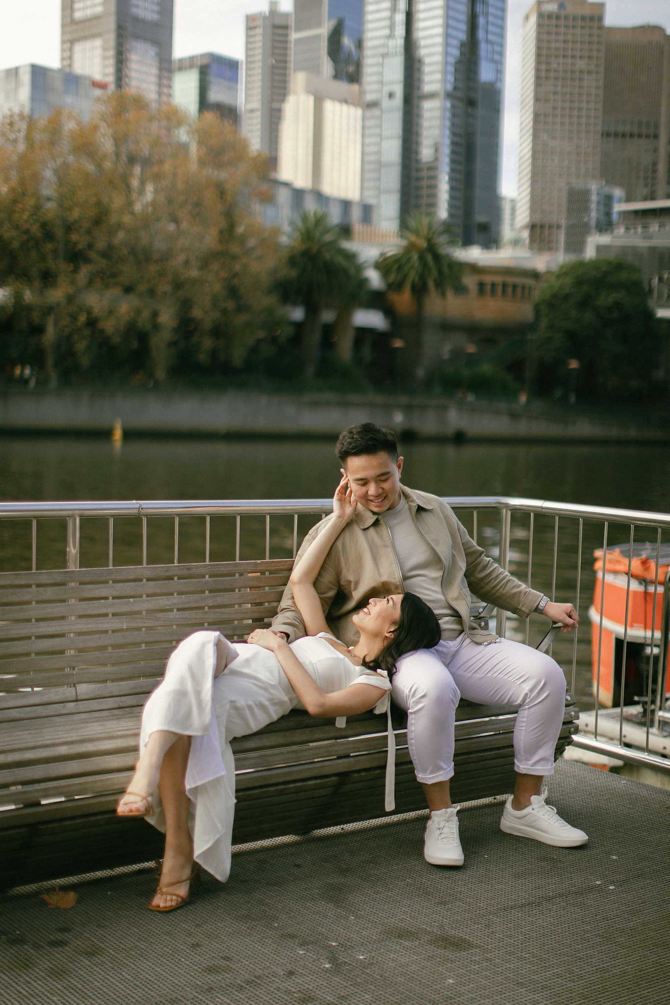 Melbourne Pre-Wedding Photoshoot | Parliament House, Fitzroy Gardens, Melbourne Streets & Half Moon Bay at Melbourne Streets pre-wedding photo