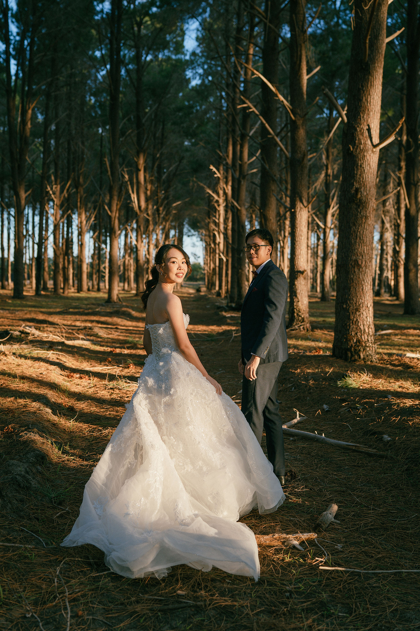 Perth Pre-Wedding Photoshoot | State Buildings & Wanneroo Pines at Wanneroo Pines pre-wedding photo