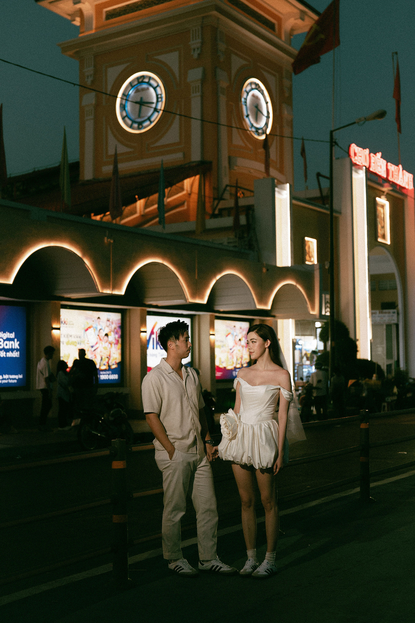 Ho Chi Minh Vietnam Pre-Wedding Photoshoot | European Film Studio, Market Streets & Saigon Bridge at Local Market pre-wedding photo
