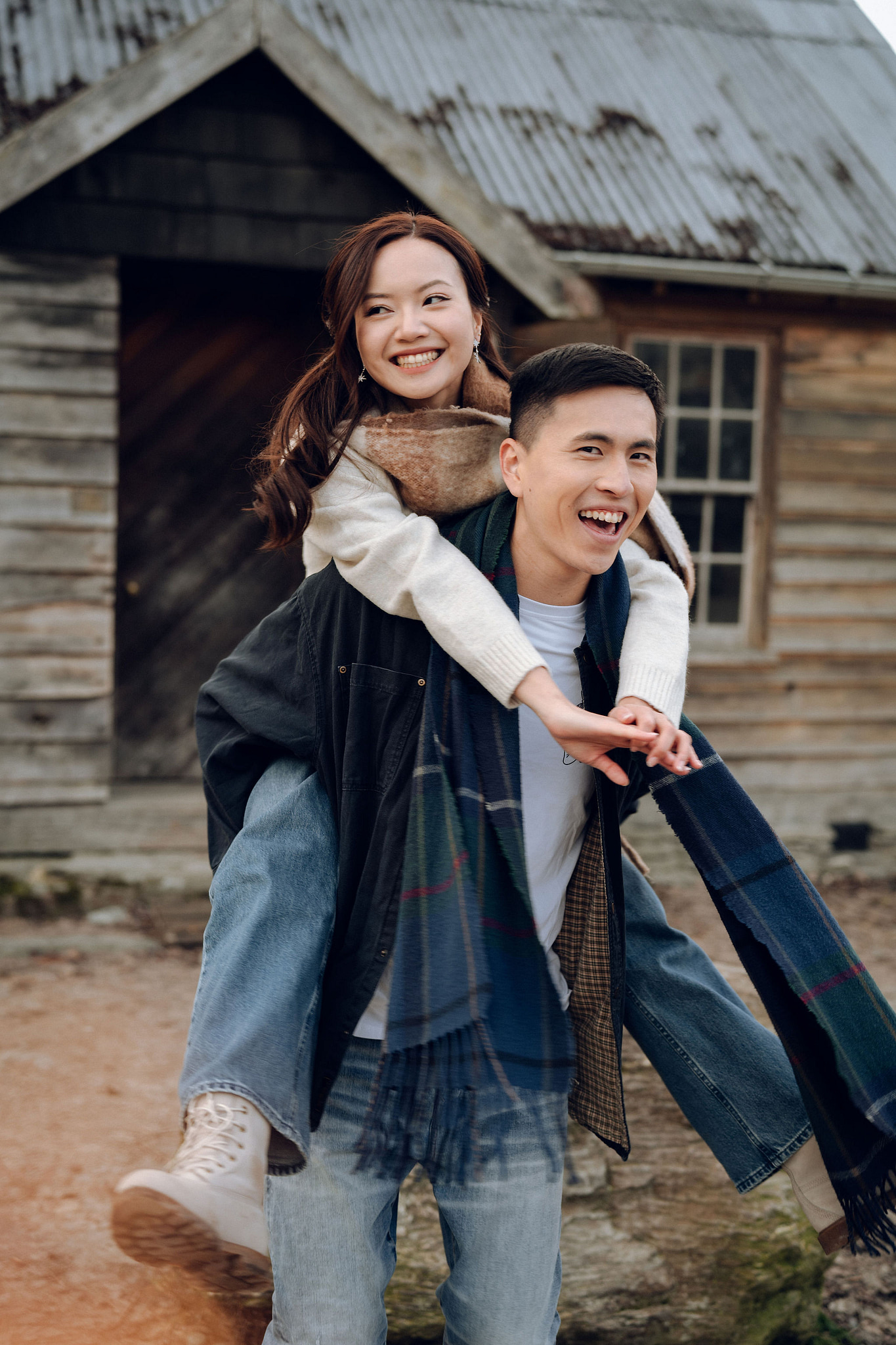 New Zealand Pre-Wedding Photoshoot with Lake Wakatipu, Skippers Canyon, Lake Tekapo, Mount Cook, and Omarama Clay Cliffs at Arrowtown pre-wedding photo