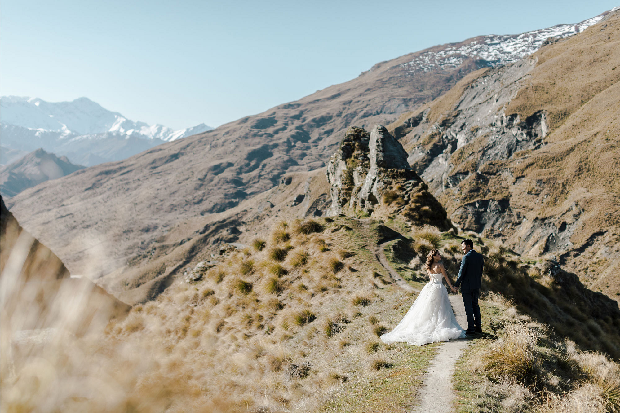Kryz Uy And Slater Pre Wedding Photoshoot At Roy's Peak, Alpaca Farm And Arrowtown at Skippers Canyon pre-wedding photo