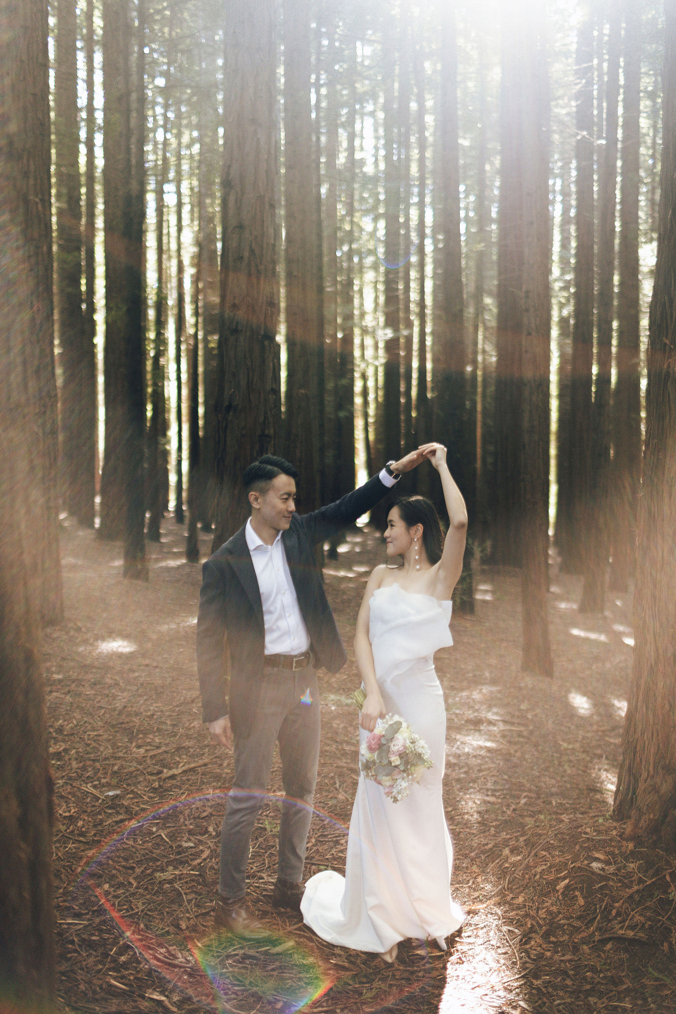 Melbourne Pre-Wedding Photoshoot | Cafe, Redwood Forest, City Streets & Carlton Gardens at Redwood Forest pre-wedding photo