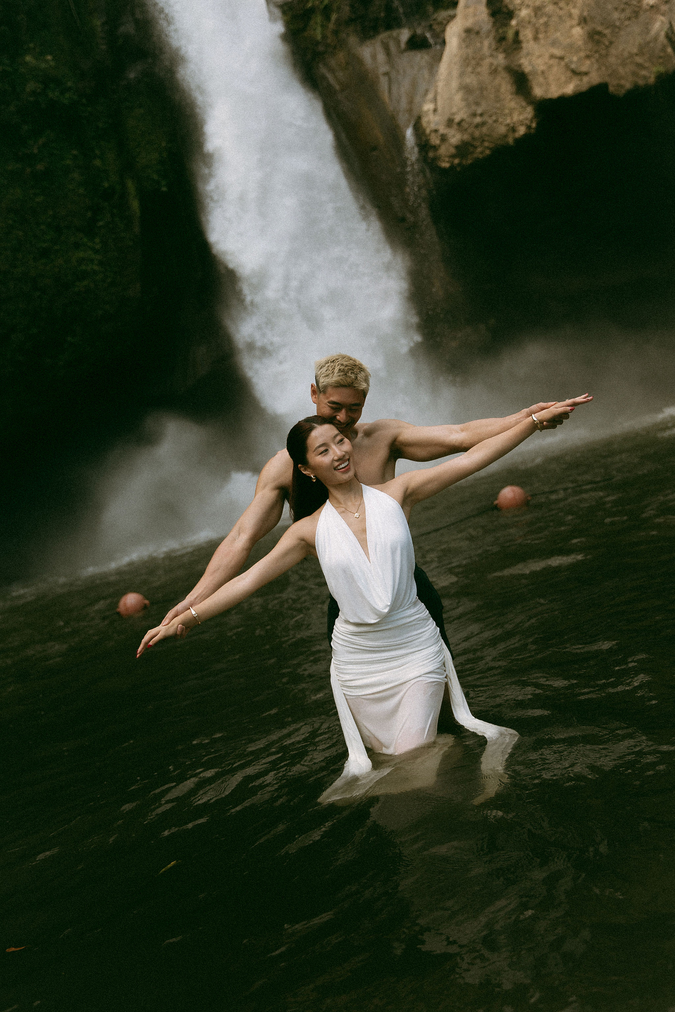 Bali Pre-Wedding Photoshoot | Lake Tamblingan, Kebun Raya Botanic Gardens & Blangsinga Waterfall at Blangsinga Waterfall pre-wedding photo